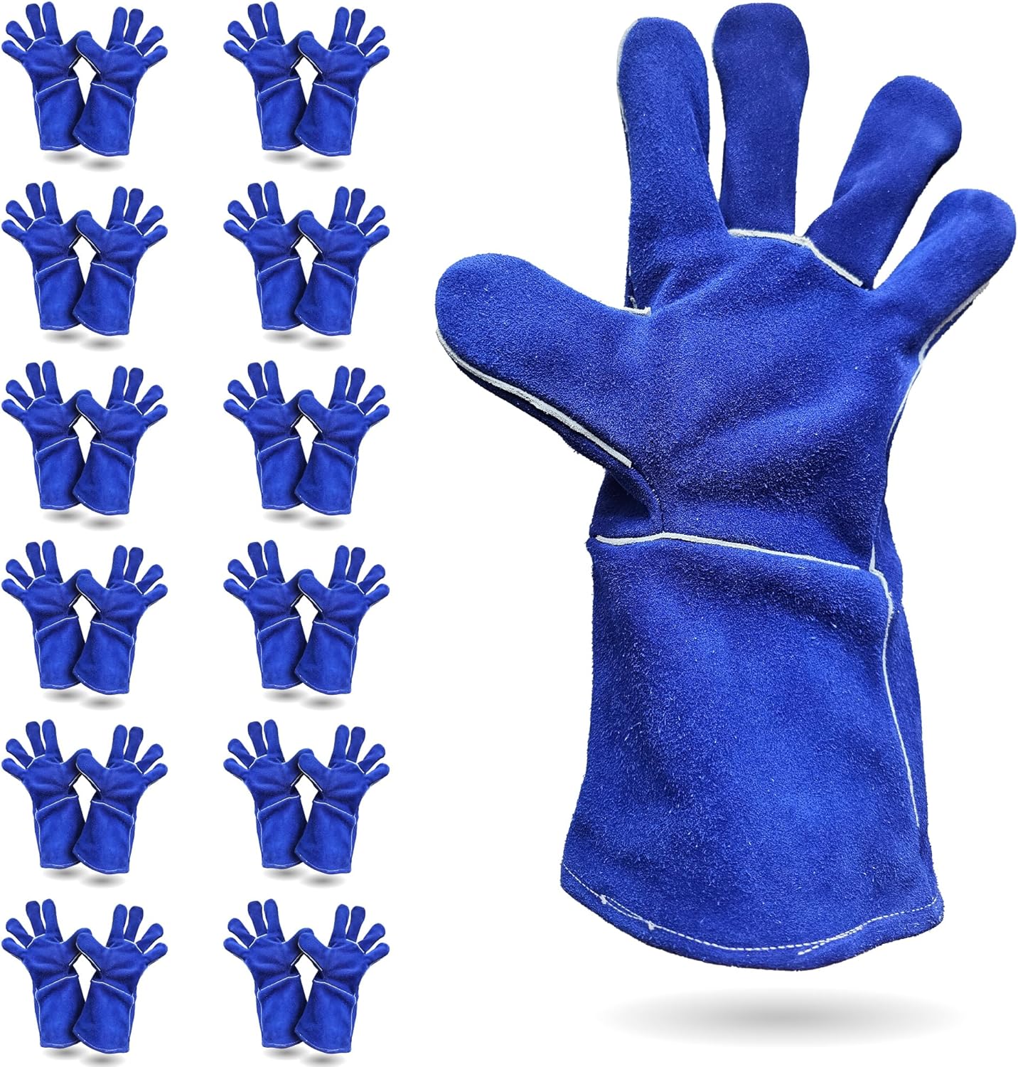 ABC PACK & SUPPLY Welding Gloves, Large. Heavy Duty Welted & Lined Mechanix Leather Gloves with Wing Thumb