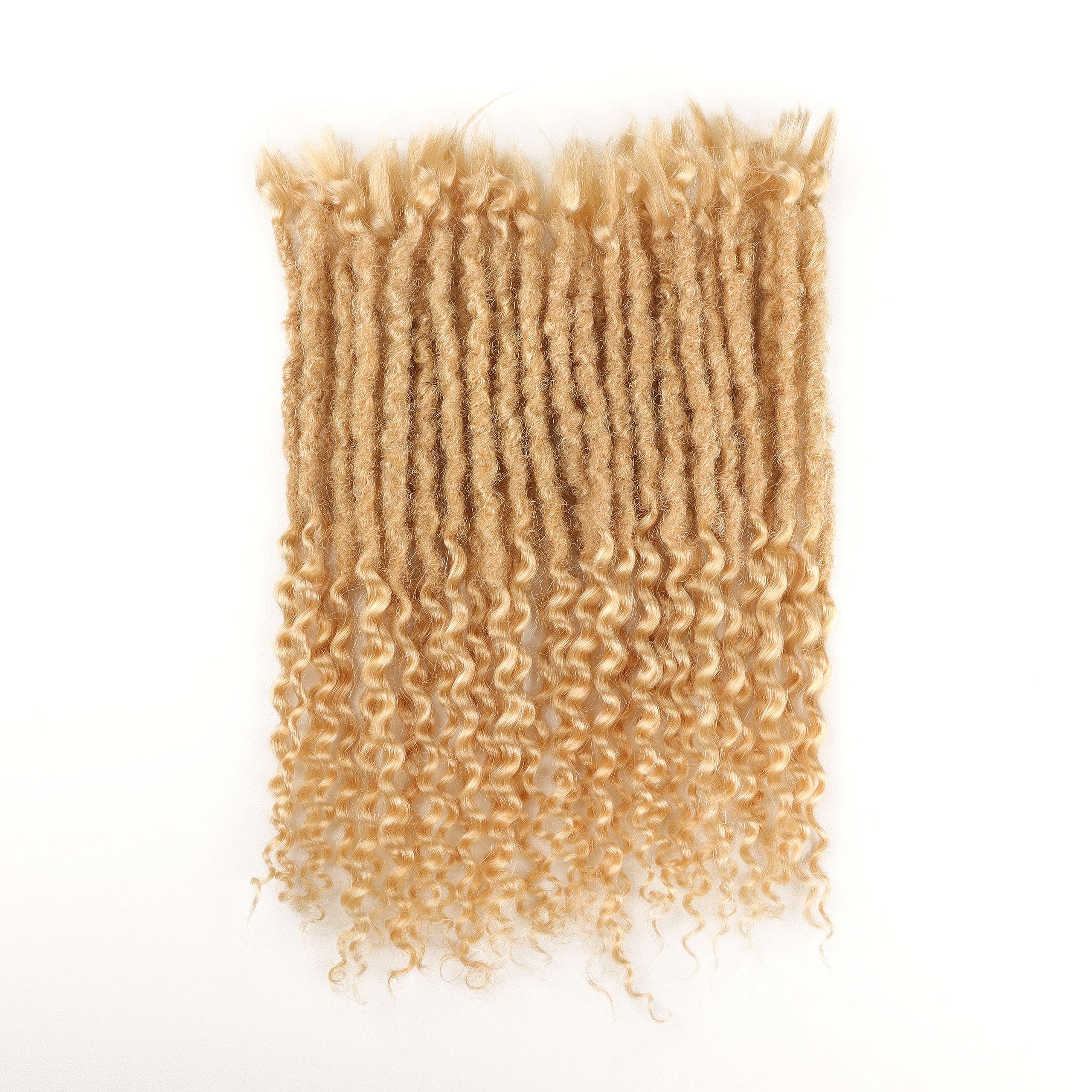 Orientfashion Human Hair Dreadlocks Extensions Freego Curly End Goddess Locs 0.6cm Thickness Real Human Hair Full Head Handmade Can Be Dyed and