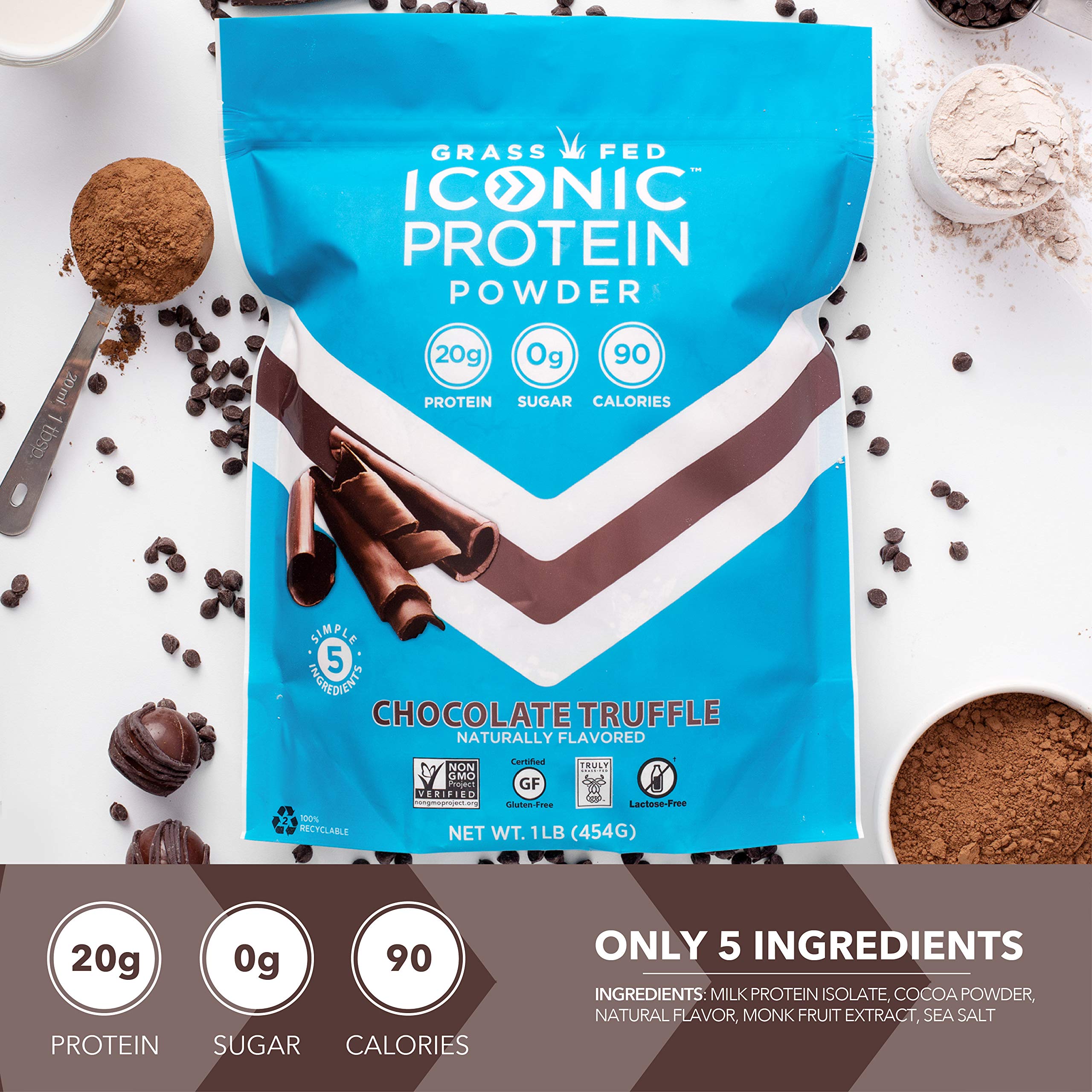 Iconic Protein Powder, Chocolate Truffle Sugar Free, Low Carb Protein