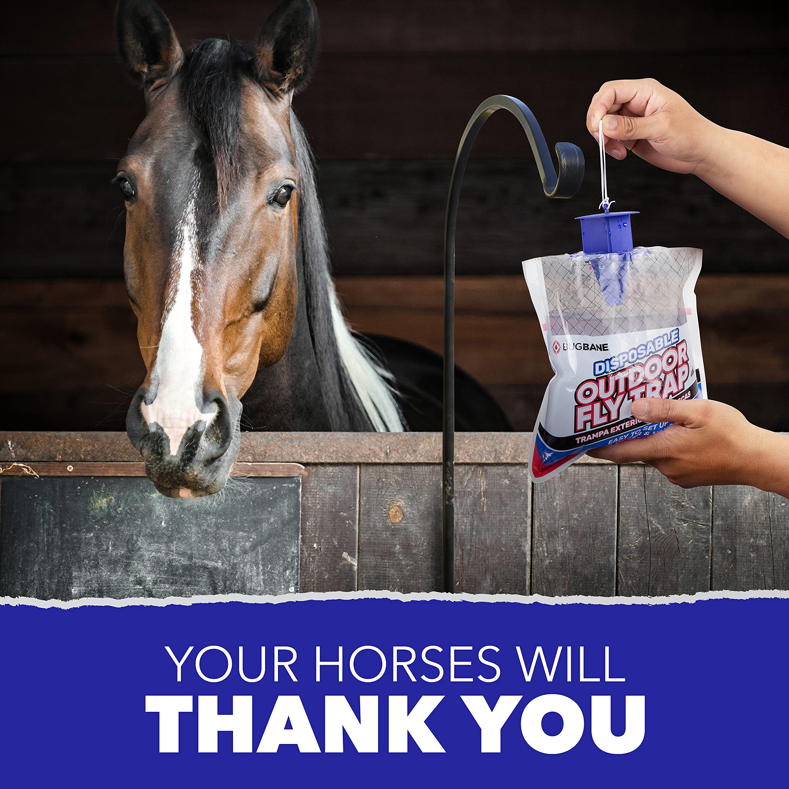 Fly Trap Outdoor Hanging Fly Catcher. 4 Pack Disposable Outdoor Fly