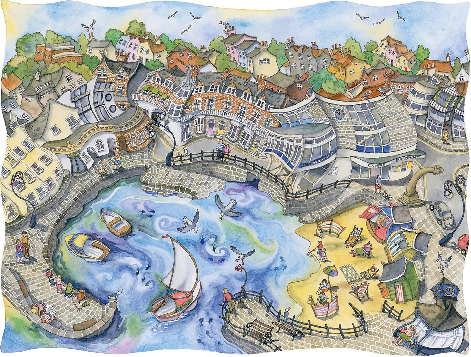Swanage Bay - Wendy Brown 1000 Piece Jigsaw Puzzle