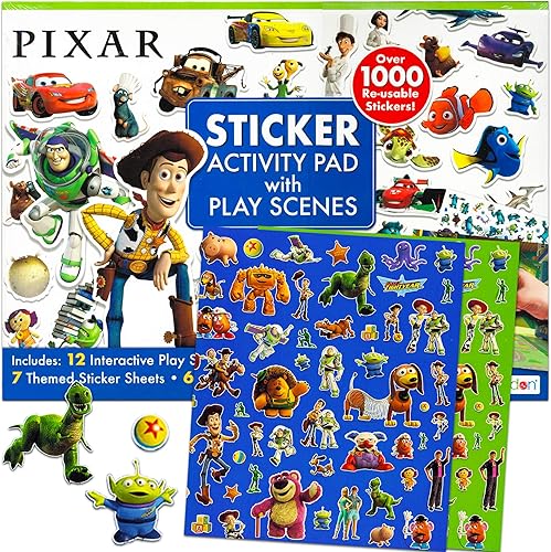 Miniatura 3 de Disney Pixar - Juego de libros de calcomanías para niños, paquete de 3 libros de calcomanías gigantes con más de 3000 calcomanías (con TMNT, Disney