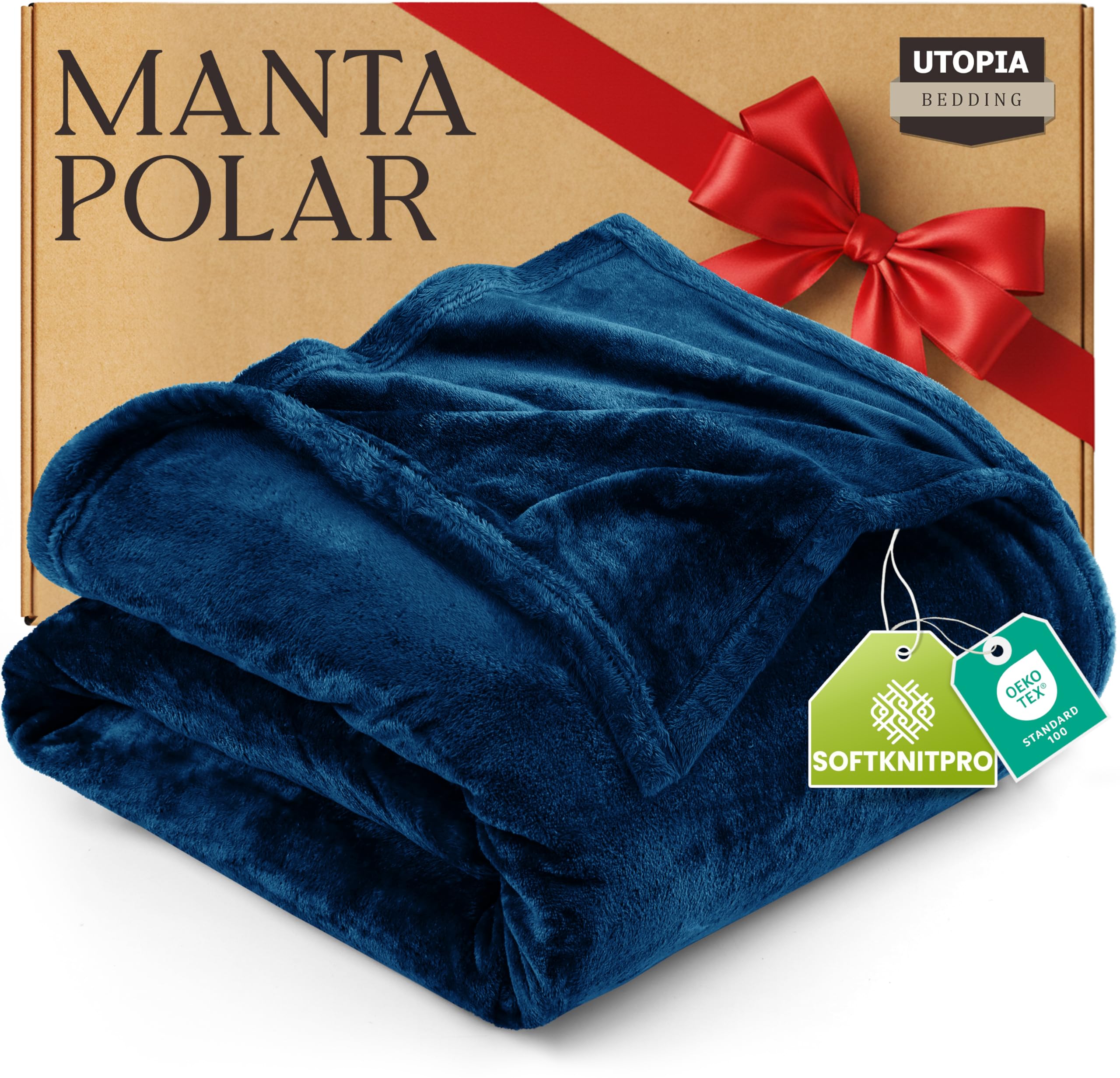 Utopia Bedding Fleece Blanket, Lightweight Blanket for Bed, Sofa or Armchair, Suitable for All Seasons [200x150cm, Navy Blue] OEKO-TEX STANDARD 100