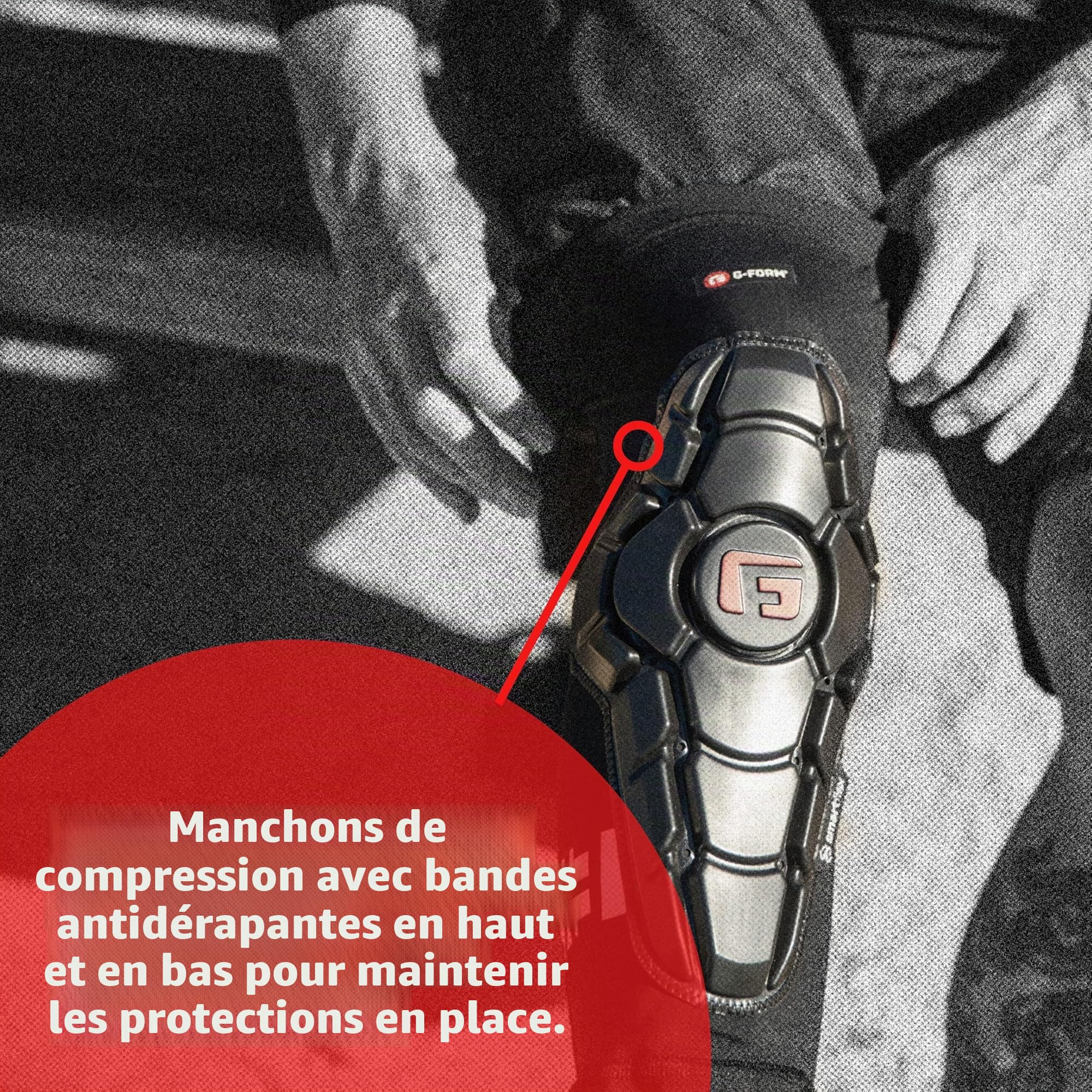 G-Form Youth PRO-x3 Knee Guard, Genouillère unisexe adulte