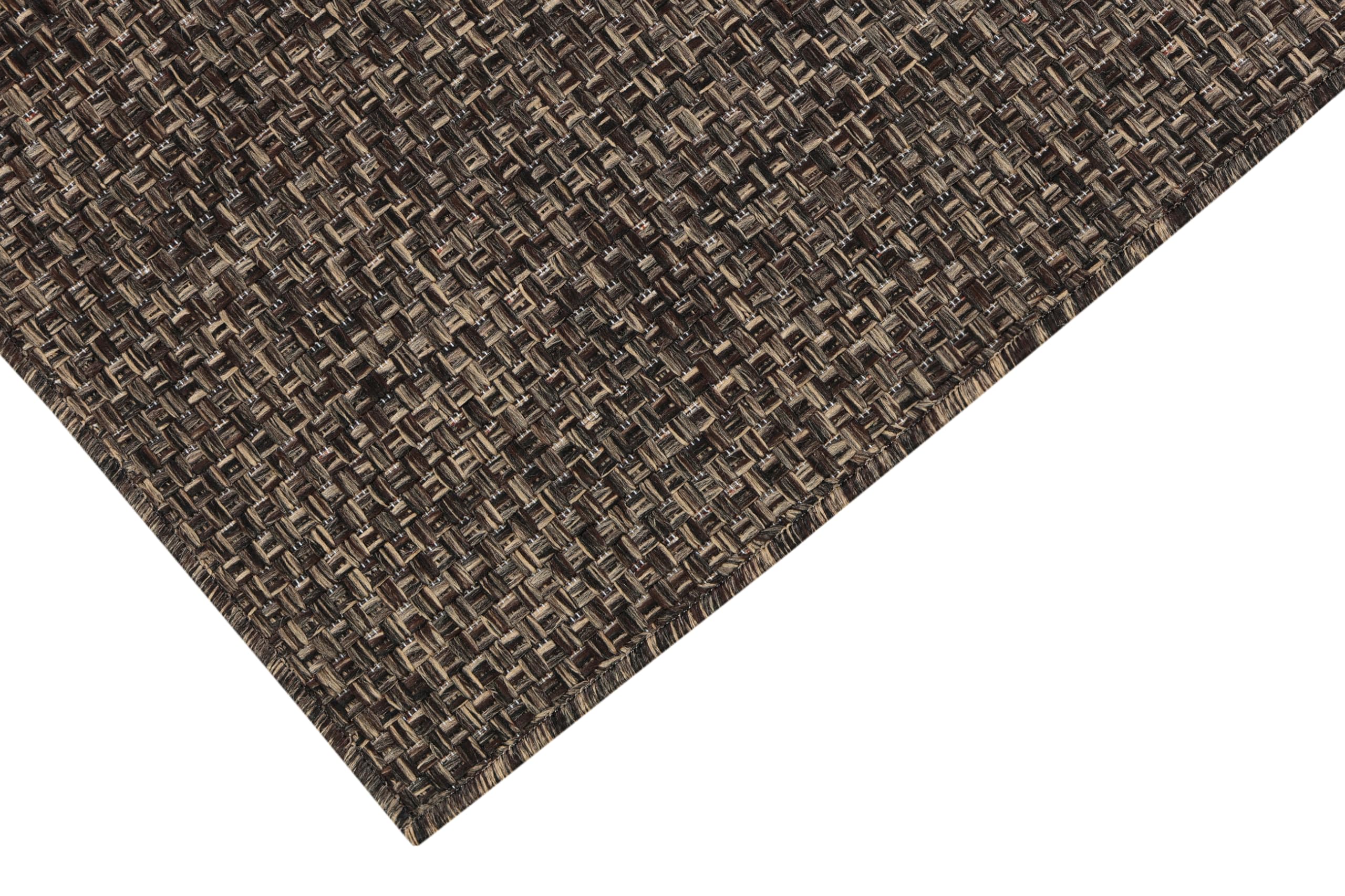 TAPISO Verano Tapis Intérieur Et Extérieur - Résistant Aux Intempéries, Brun Monochrome Moucheté, Tissé à Plat - Tapis Balcon, Salon, Terrasse, Cuisine - Oeko-TEX 60 x 200 cm