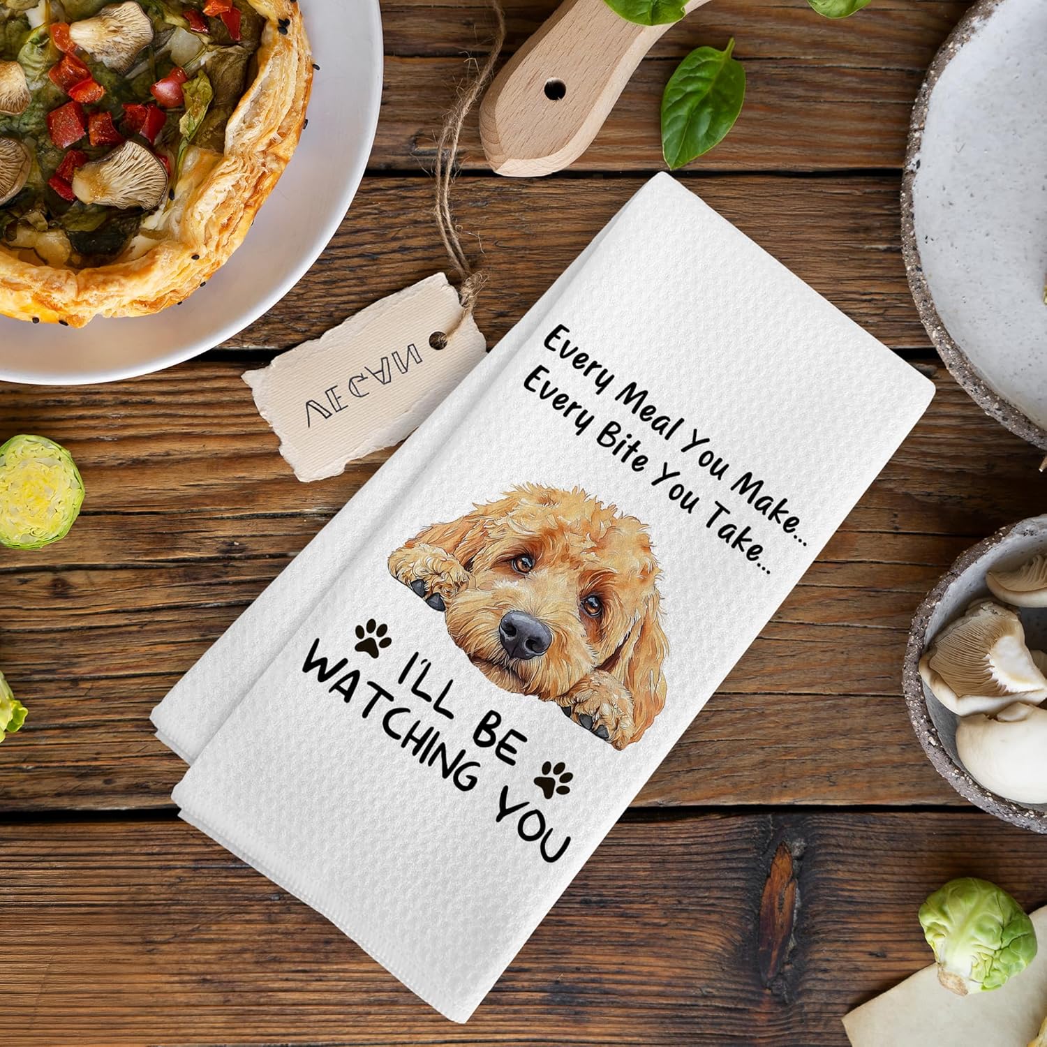 Funny Goldendoodle Every Meal You Make Every Bite You Take Kitchen Towels, Goldendoodle Golden Doodle Gifts for Owners Women, Golden Doodle Decor Dish Hand Tea Towels for Bathroom, 16x24 Inch - Image 6