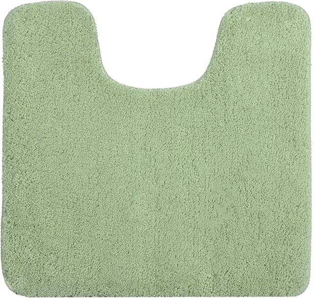 Allure Luxury Deep Pile Microfibre Pedestal Toilet Mat, Non-Slip, 50 x 50cm, Quick Dry & Easy Care (Fern Green)