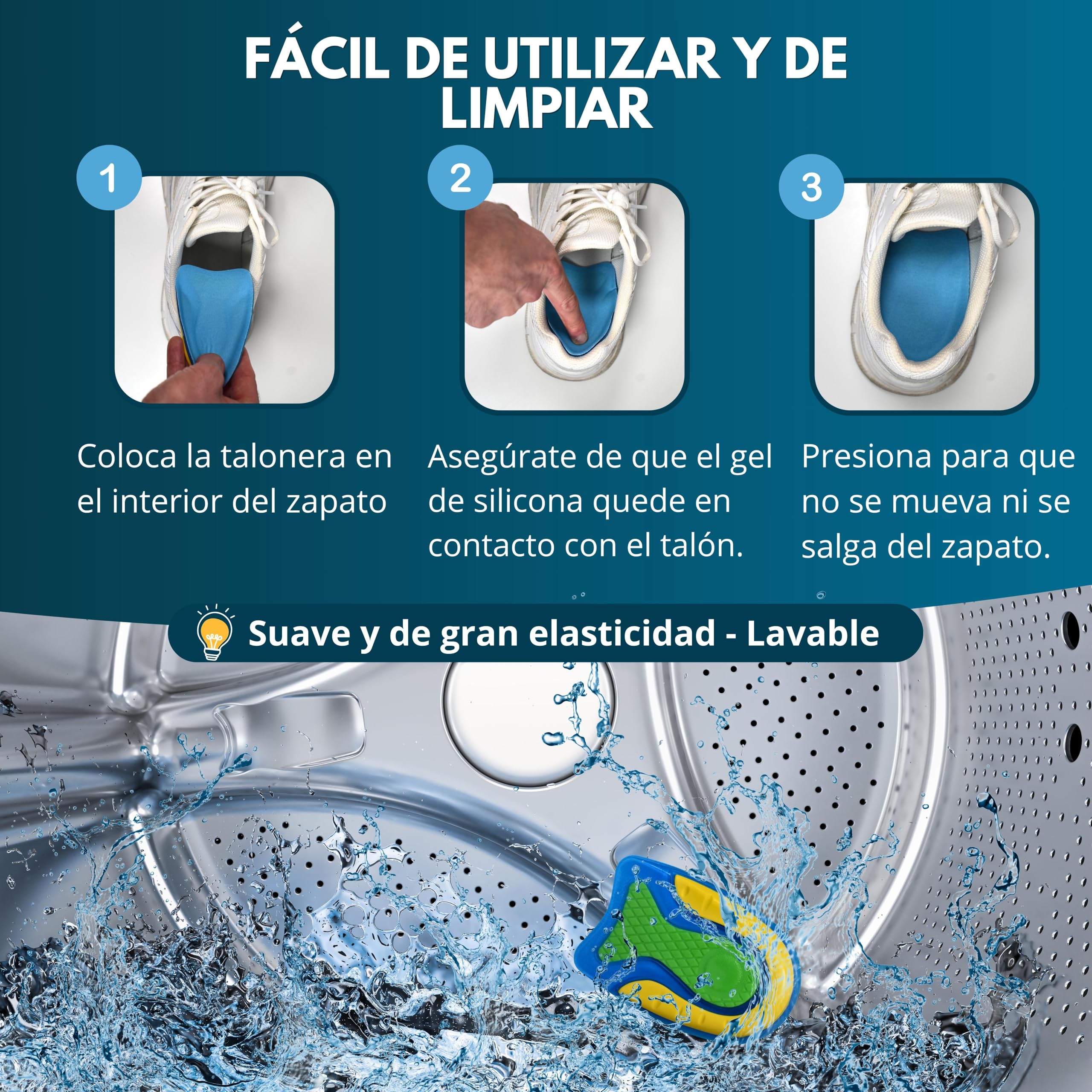 Pack de 4 Taloneras para Corregir la Fascitis Plantar y Espolón Calcaneo - Plantillas de Silicona para Hombre y Mujer - Pantilla de gel para espolones - Unisex
