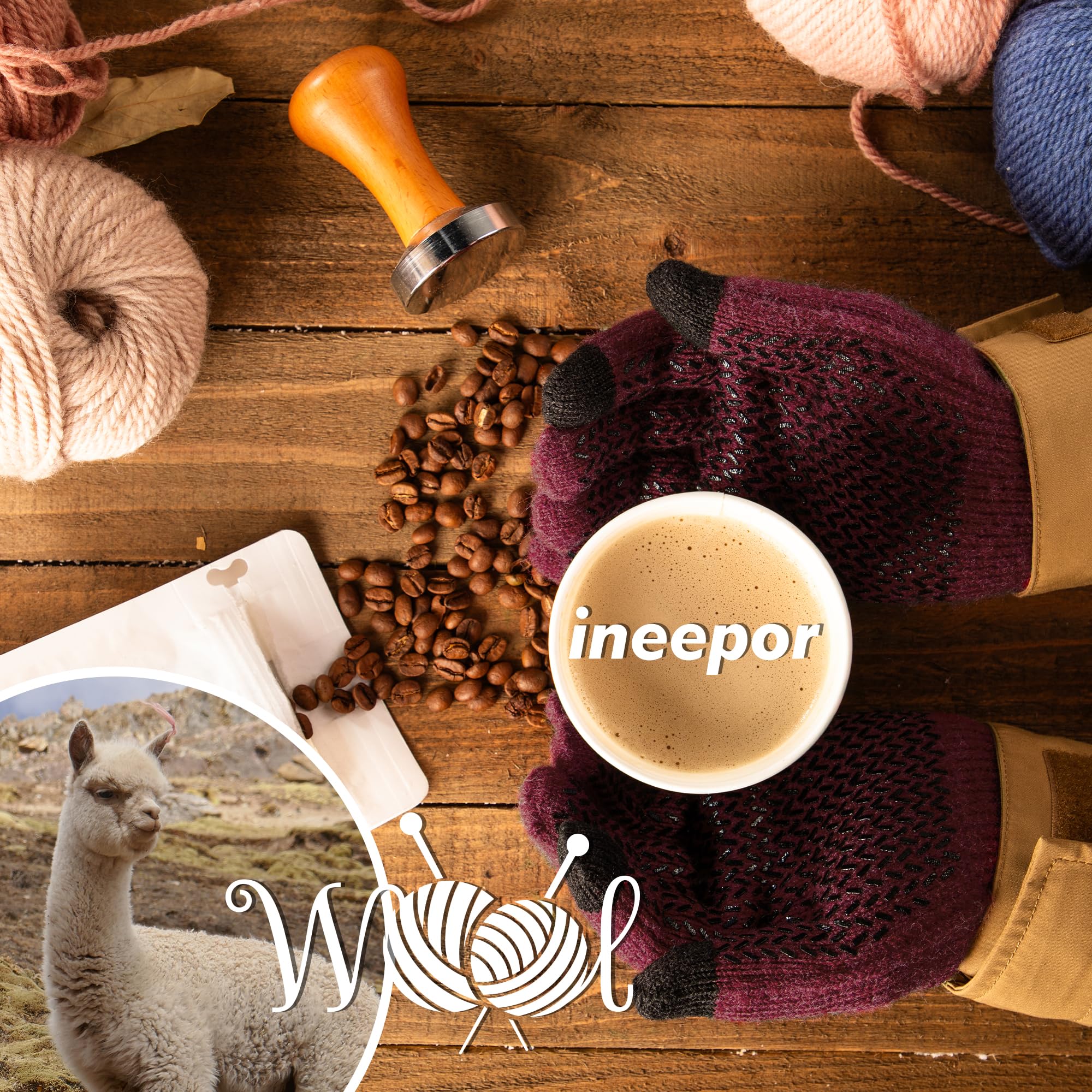 ineepor Guanti Invernali Uomo Donna Guanti Touch Screen Doppi Guanti In Lana Fodera In Pile Termici Antiscivolo Corsa Neve Guida Ciclismo Sportivi