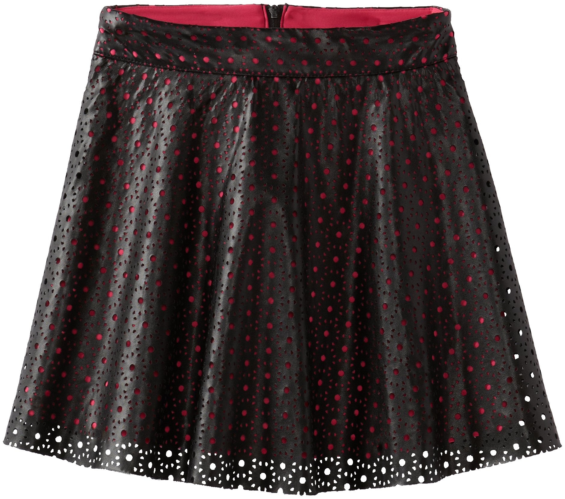 Amy Byer Big Girls' Pleather Skirt with Laser Cut Outs