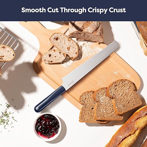 Miniatura 4 de CIARRA Juego de 5 cuchillos de cocina profesionales, juego de cuchillos de chef, cuchillo de pan, cuchillo utilitario, cuchillos de cocina de acero