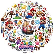100Pcs Mario Galaxy Stickers Set, Cute Waterproof Sticker, DIY Decoration of Items Like Notebooks, Phone, Water Bottles and Helmets, Great Party Favors for Movie Fans