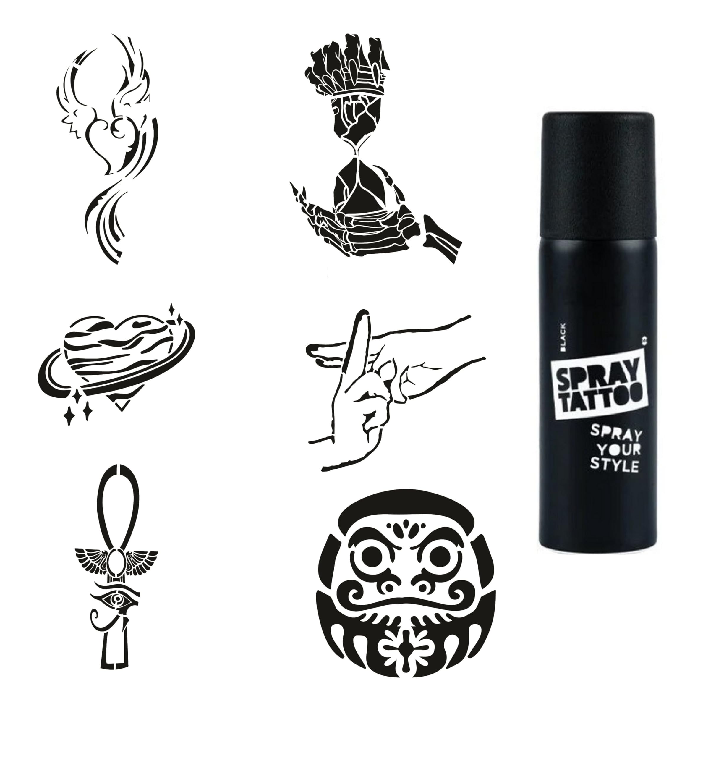 Mistik Zaman Spray Tattoo Geçici Dövme Yapma Seti Sprey Dövme Kiti