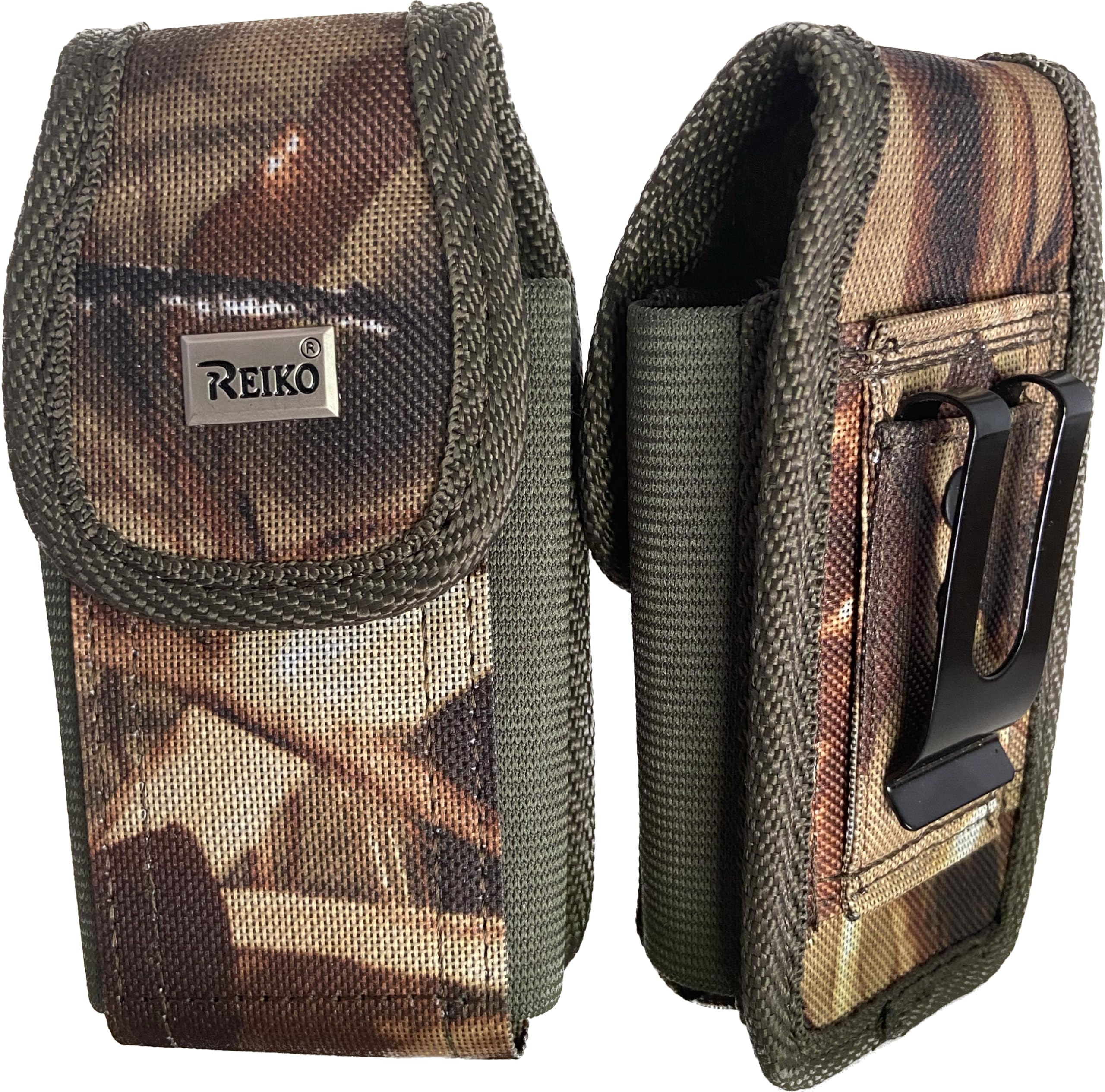 Newyorkcellphone Camouflage Rugged Vertical Belt Loop Case Compatible with Consumer Cellular Iris Connect Smartphone