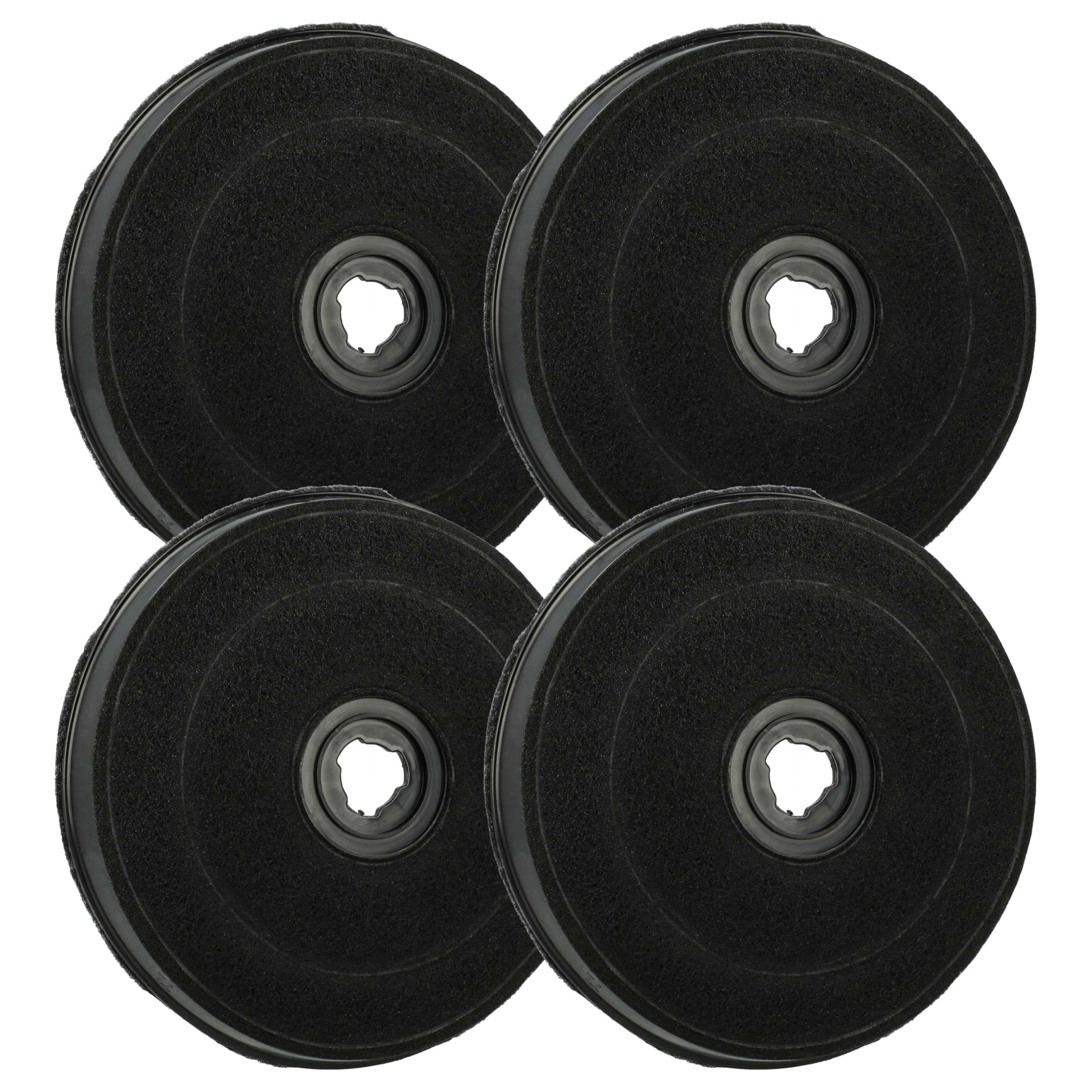 vhbw 4x Activated Carbon Filter compatible with Zanussi ZHT610X - GZD 0160, ZHT630X - EFF 57, ZHT 630 W - 942490000/00 Extractor Hood - 23 cm