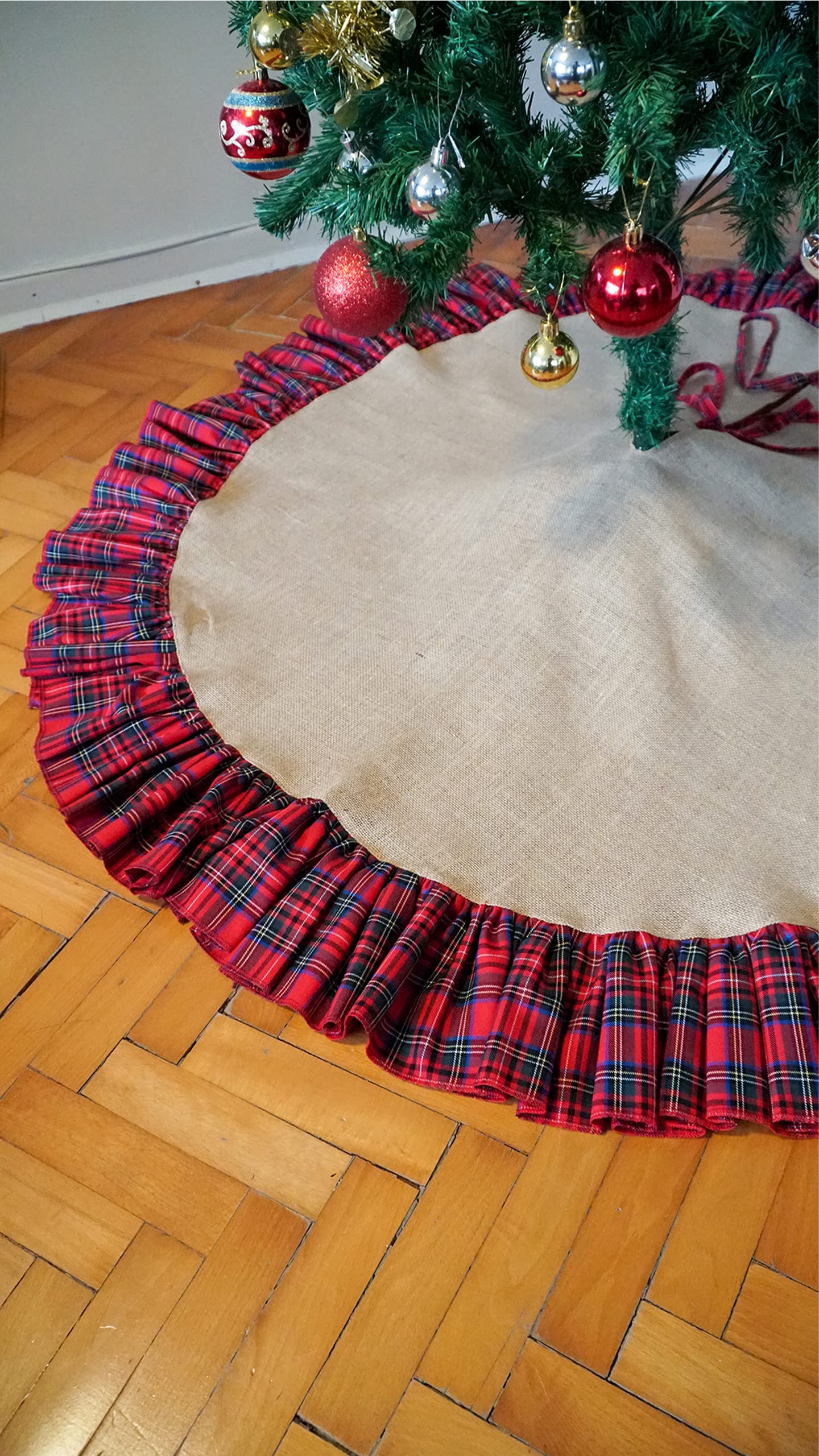 Viemso Yılbaşı Çam Ağacı Örtüsü, Ekose 90cm V0002124