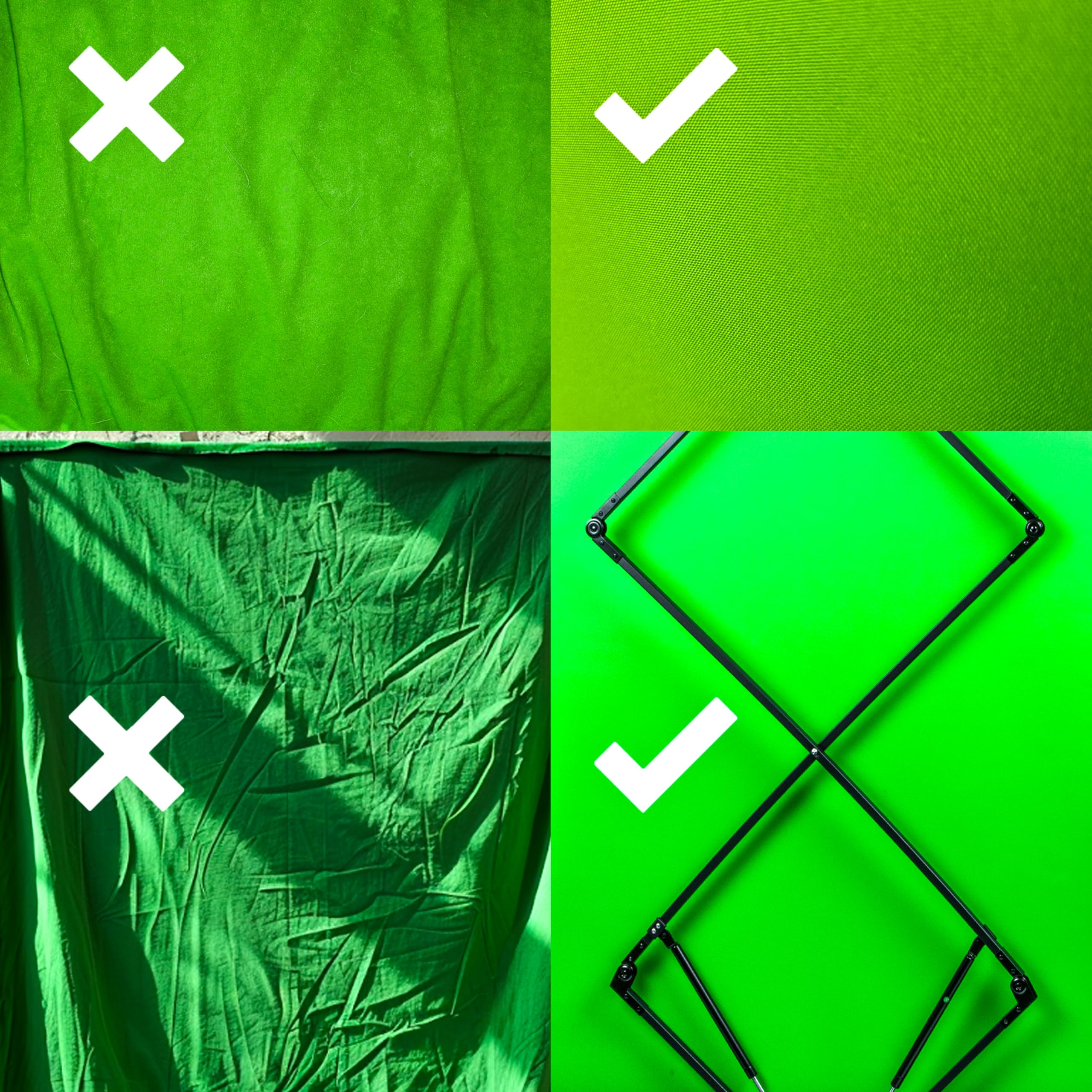 Duronic FPS15 GN Fond Vert 150 x 130 cm Décor pour Filmer des vidéos