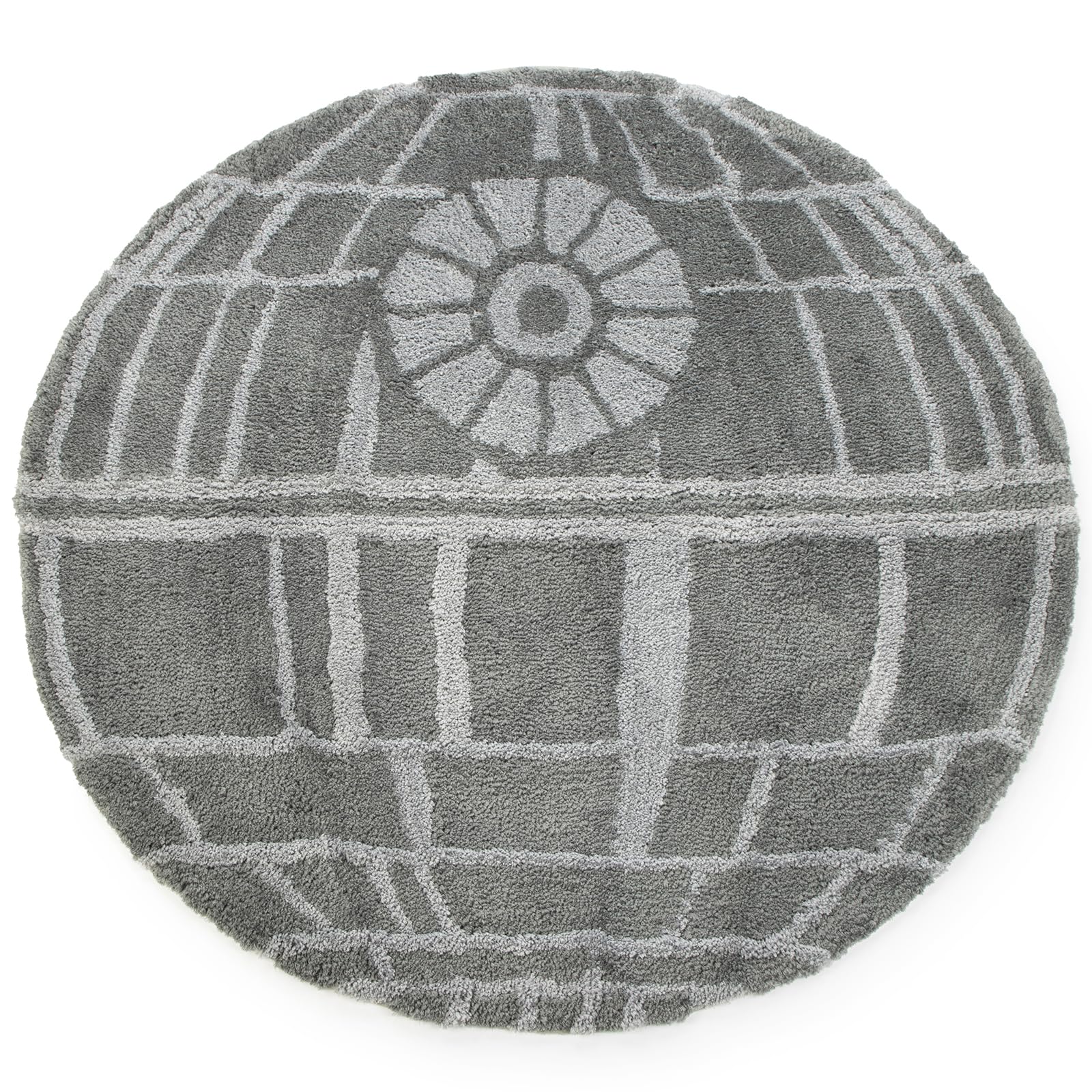 Jay Franco Star Wars Death Star Plush Grey Fluffy Accent Rug - 3 x 3 ft Area Rug for Kids Bedroom or Living Room Decor