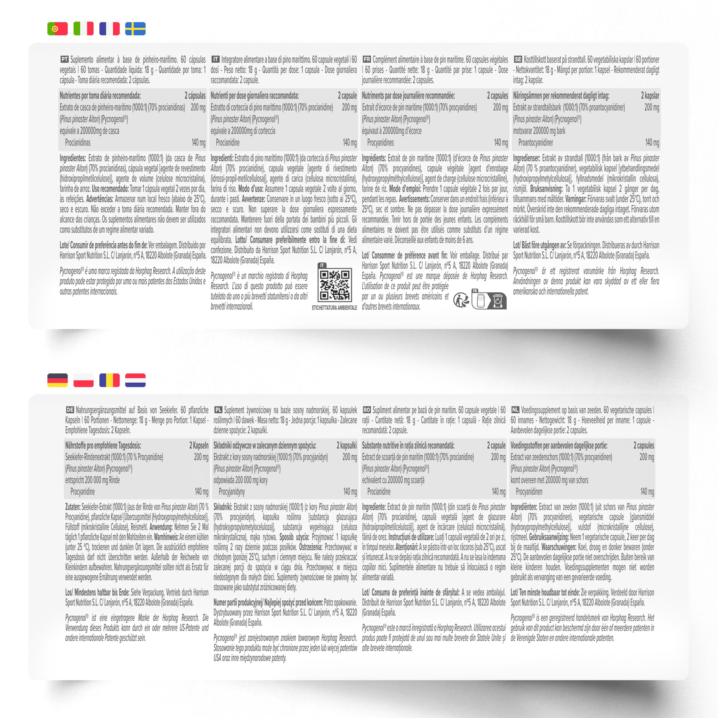 HSN Pycnogenol® 100mg (Extrait d'Écorce de Pin Maritime Français) | 60 Gélules Végétales | 1000x Plus Concentré et Standardisé à 70% Procyanidines | Sans OGM, Végan, Sans Gluten