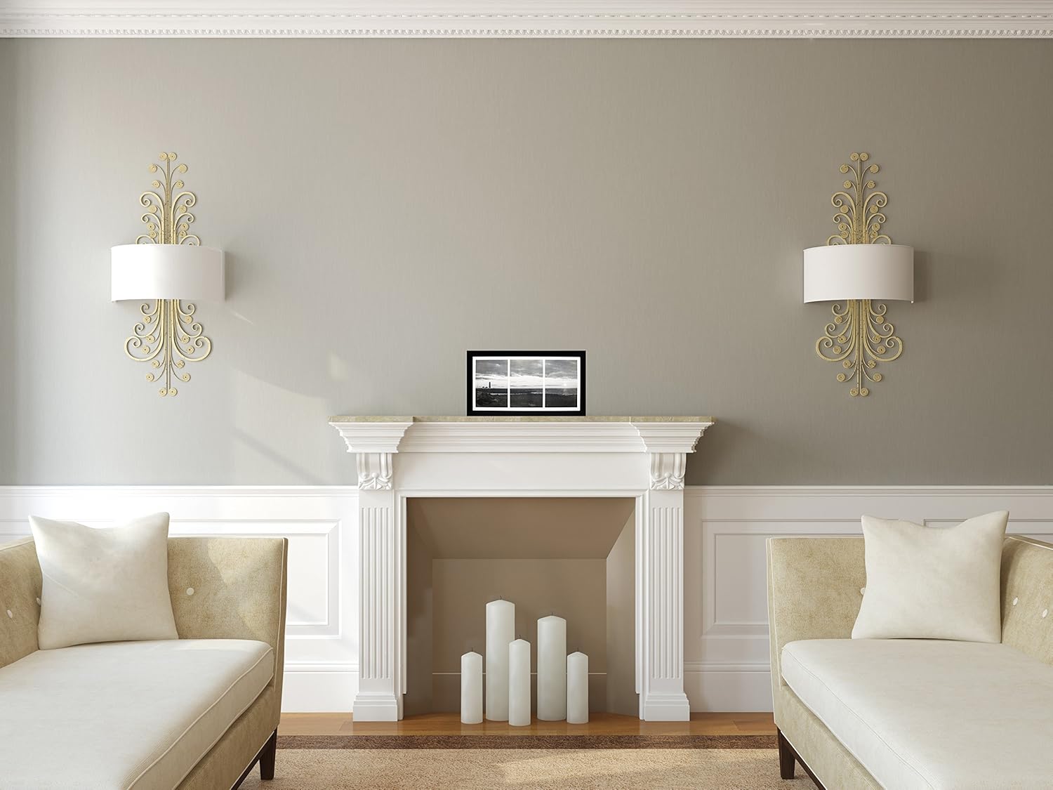 8x16 Collage Black Gallery Picture Frame with Three 5x7 Inch Openings - Two Frames - Includes Both Attached Hanging Hardware and Desktop Easel - Display Three Photos Horizontal or Vertical - 2-Pack