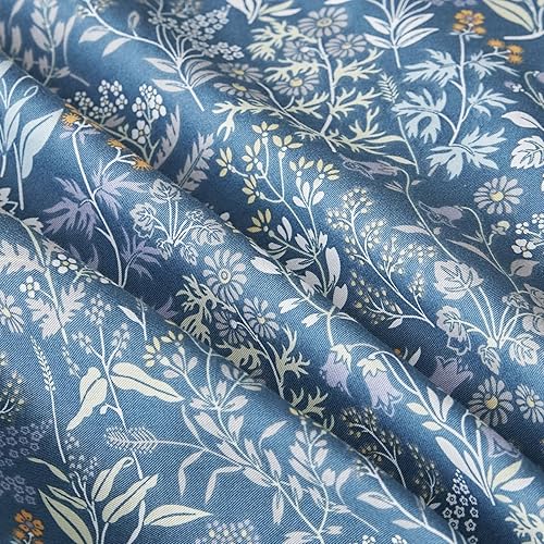 Miniatura 3 de SUSYBAO Juego de funda de edredón con volantes color caqui, tamaño Queen, 100% algodón, 3 piezas, 1 funda de edredón de flores azules y naranjas con