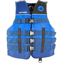 Body Glove Method Unisex USCG Type III Life Jacket PFD Classic 4-Buckle Nylon Boating Vest