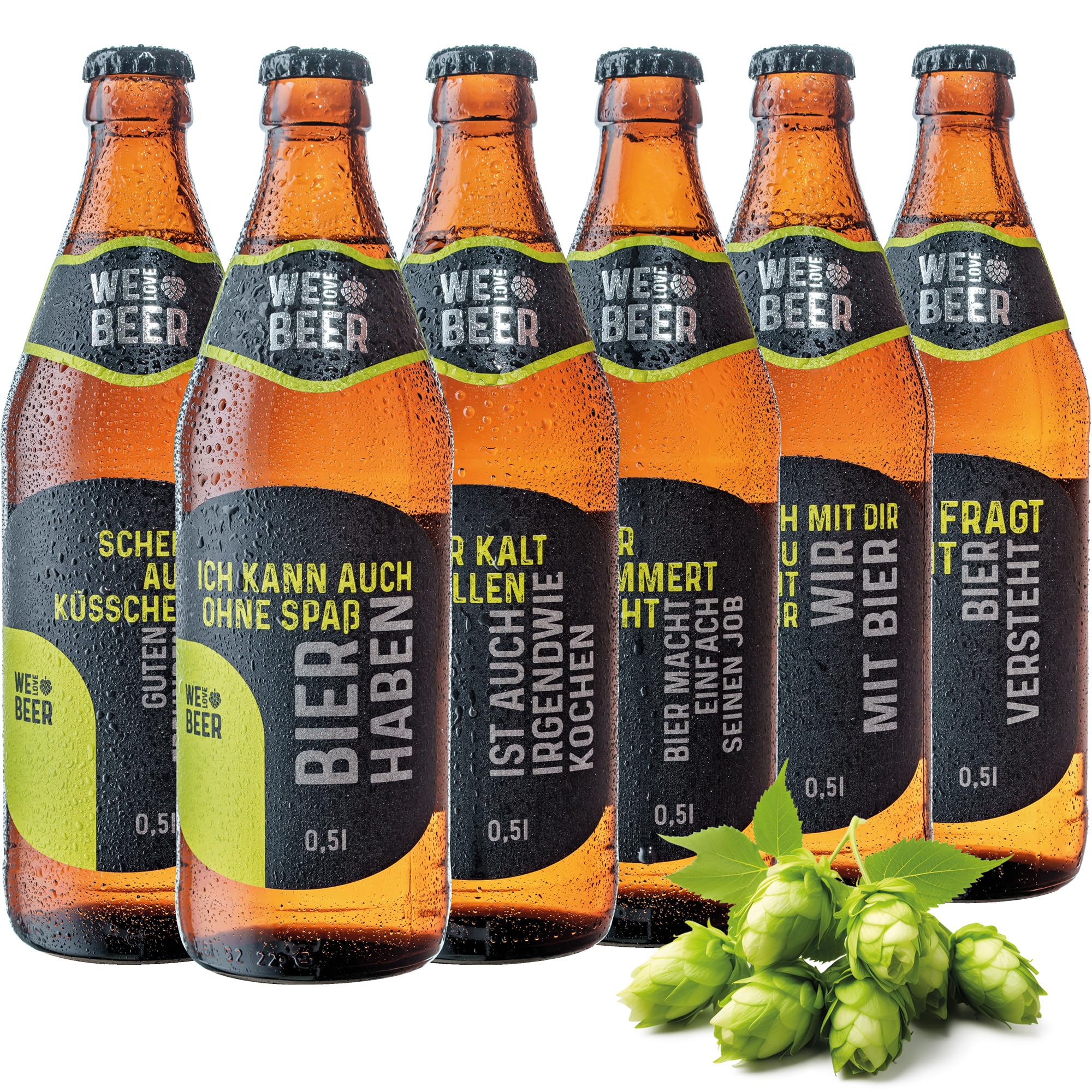 Brauerei Zwönitz - Helles Bier 6er Set in lustigen Sprüche-Bierflaschen 0,5l / Vollbier hell/Geschenke für Bierliebhaber/Männergeschenke