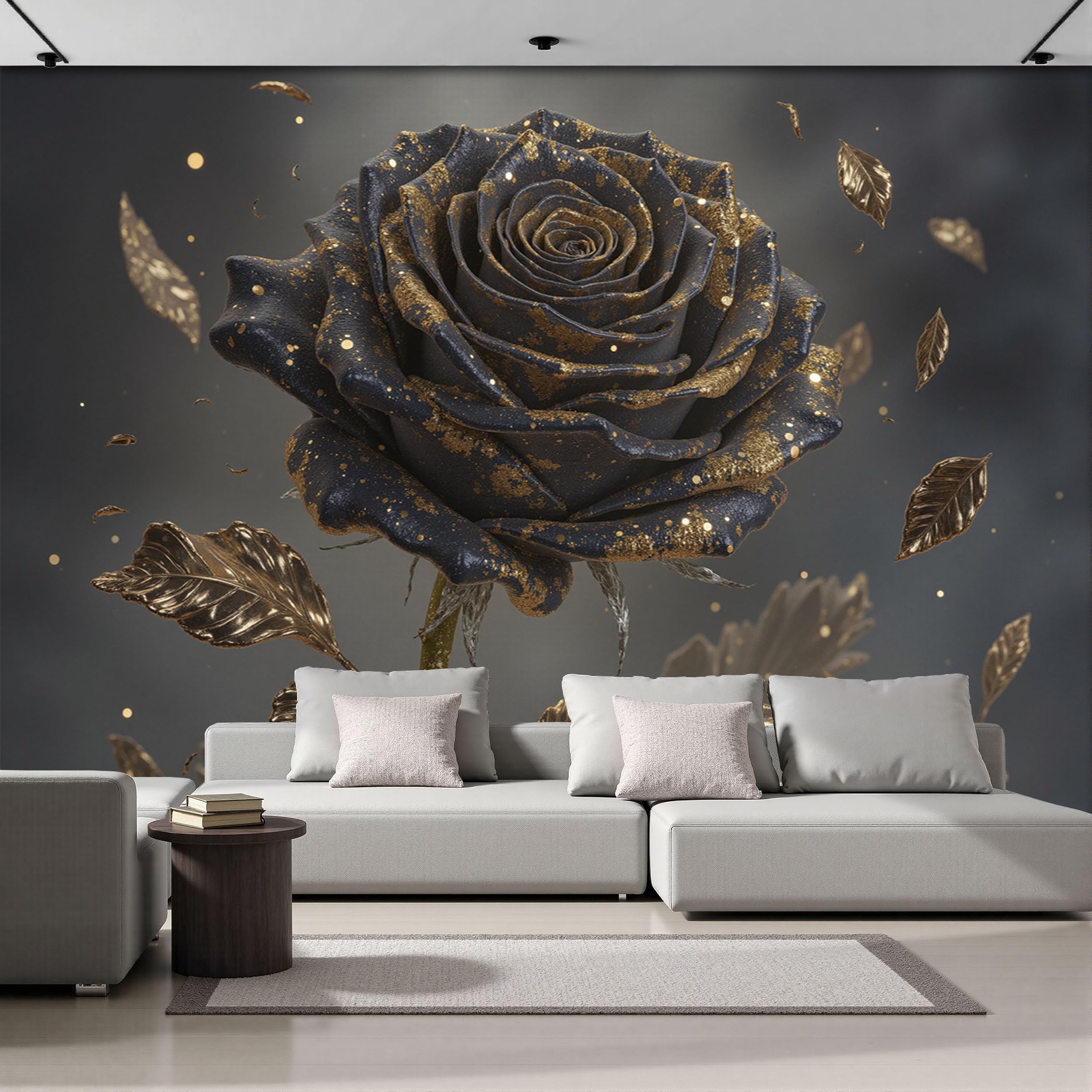 Papel tapiz de rosas 3D y decoración de pared para dormitorio moderno