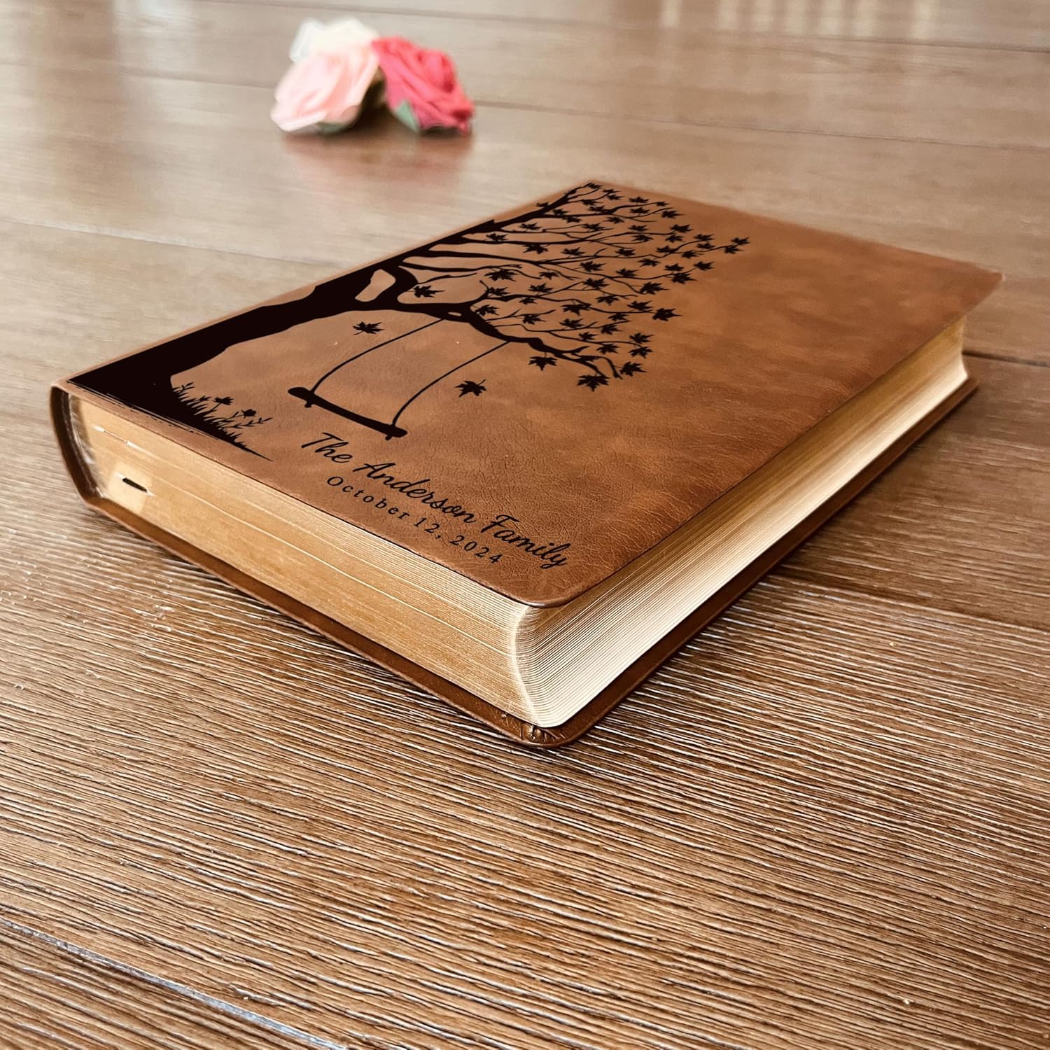 STARKENBURG COMPANY Personalized NASB Family Bible, NASB Custom Family Tree Bible, Wide Margin, Custom Engraved for Wedding, Christian Gift, Wedding Gift