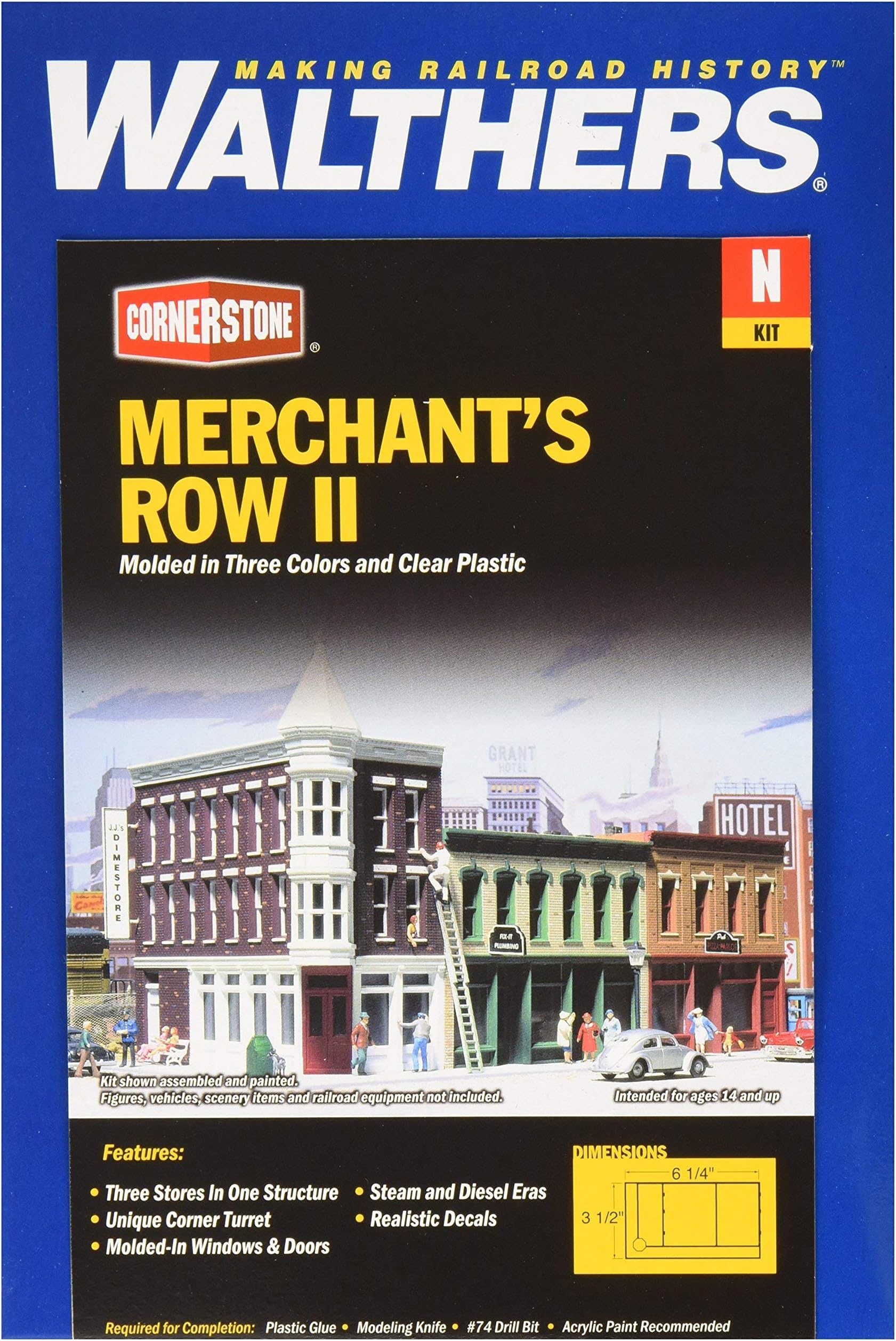 Walthers Cornerstone Merchant's Row II 933-3224 N Scale Model Railroad - Structure Kit