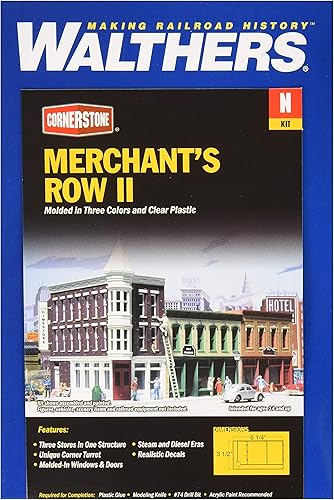 Walthers Cornerstone N Scale Model Merchants Row II Kit 6-14 x 3-12 pulgadas 63 x 35in 933-3224