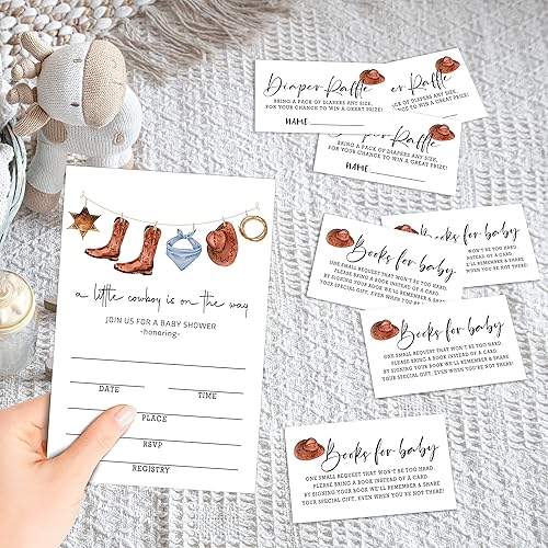 Miniatura 9 de Tarjetas de invitación para baby shower con sobres, boletos para rifas de pañales, juego de 100 piezas para bebé, fiesta de revelación de género