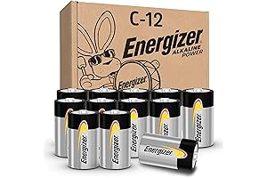 Energizer® Alkaline Power C Batteries - Long-Lasting C Cell Batteries for Flashlights...