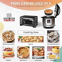 Vista 5 de RFAQK 133PCs Round Cake Pans Sets for Baking + Cake Decorating Kit with NonStick 8 Inch Cake Pan Set of 3 -Icing Tips,Cake Leveler,Spatula, Black