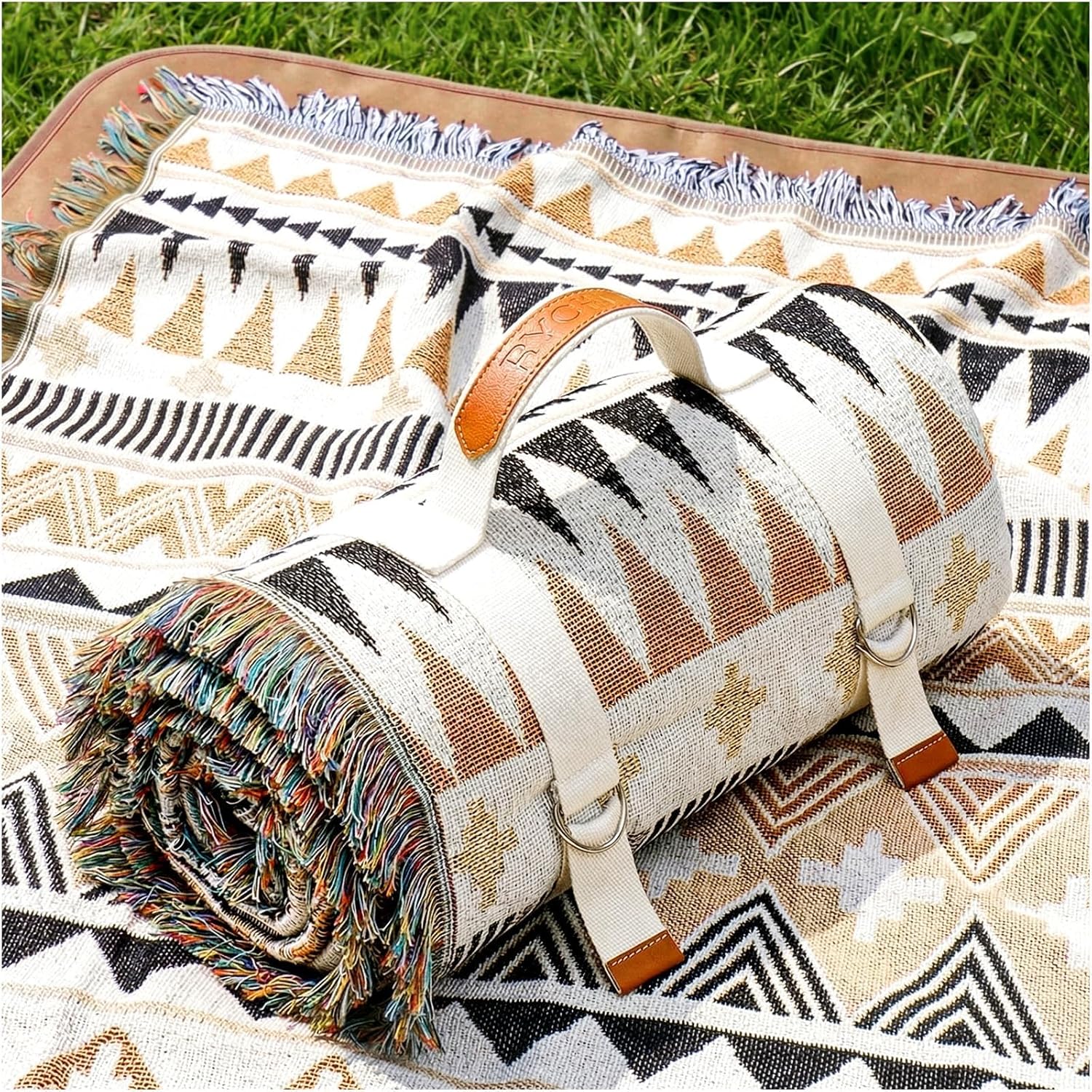 2 in 1 Extra Large Boho Beach Blanket Towel Giant Woven Outdoor Picnic Mat Camping Gear Cruise Essential 2025 Summer Vacation Must Have Airplane Travel Accessories Costa Rica Bahamas Hawaii Trip Stuff