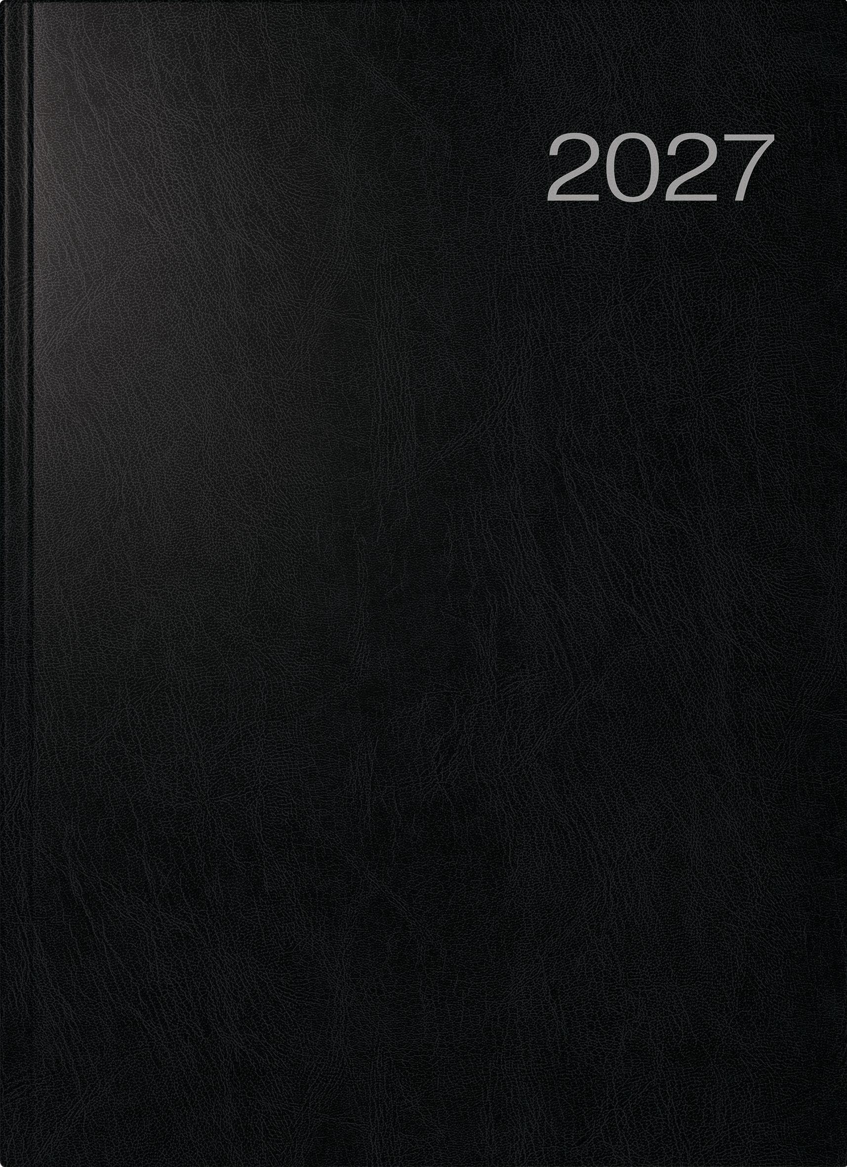 rido/idé 7027503907 Buchkalender Mod. Conform 2027 A4, Kunststoff, schwarz