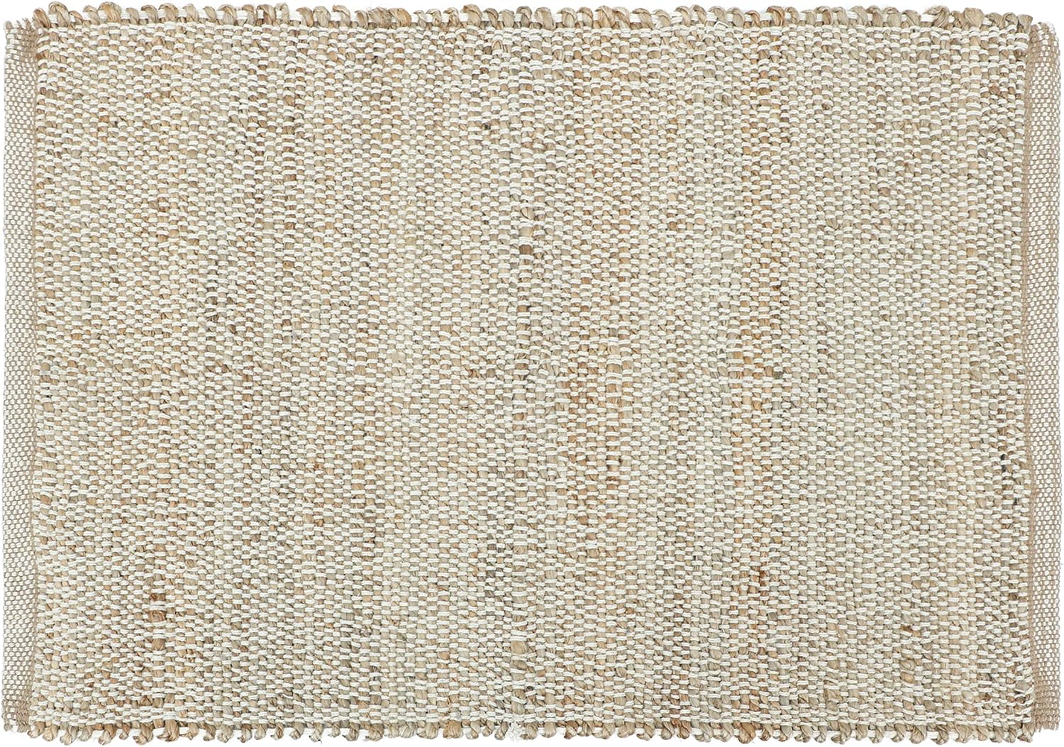Jute Cotton Area Rug - Handcrafted Traditional Rugs - Hand Woven Rug - Natural Rugs for Entryway Bedroom, Dining Room, Rustic Bohemian Décor - Eco-Friendly - 2’ x 3’ - Natural Beige Natural Beige 2' x 3'