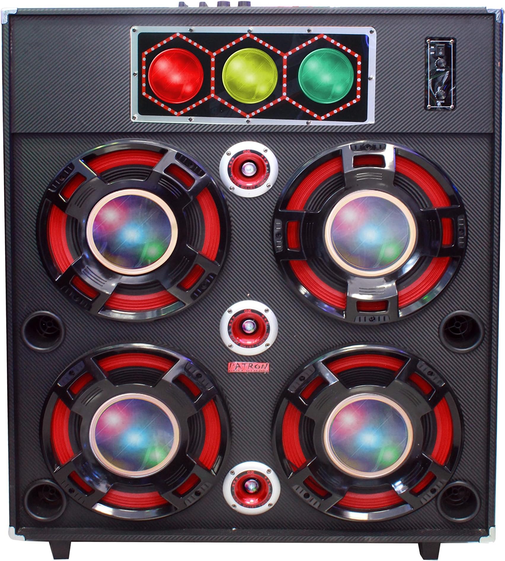 PLS5500BT Bluetooth 4000-Watt Speaker System with SD Card Reader, FM Input and Flashing DJ Lights