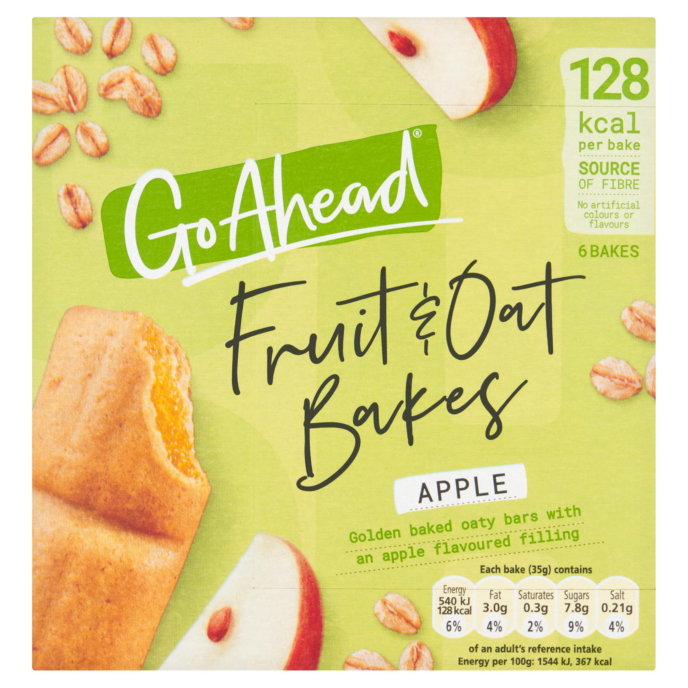 Go Ahead Apple Fruit & Oat 6 Bakes, 210 g (1 Pack of 6 Bakes)