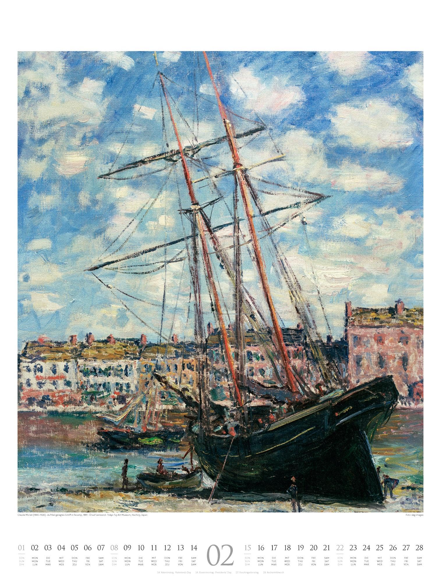 Claude Monet Kalender 2026 | Wasser und Licht | Stilvoller Kunst-Kalender im großen Hochformat (50x66 cm) | Impressionismus
