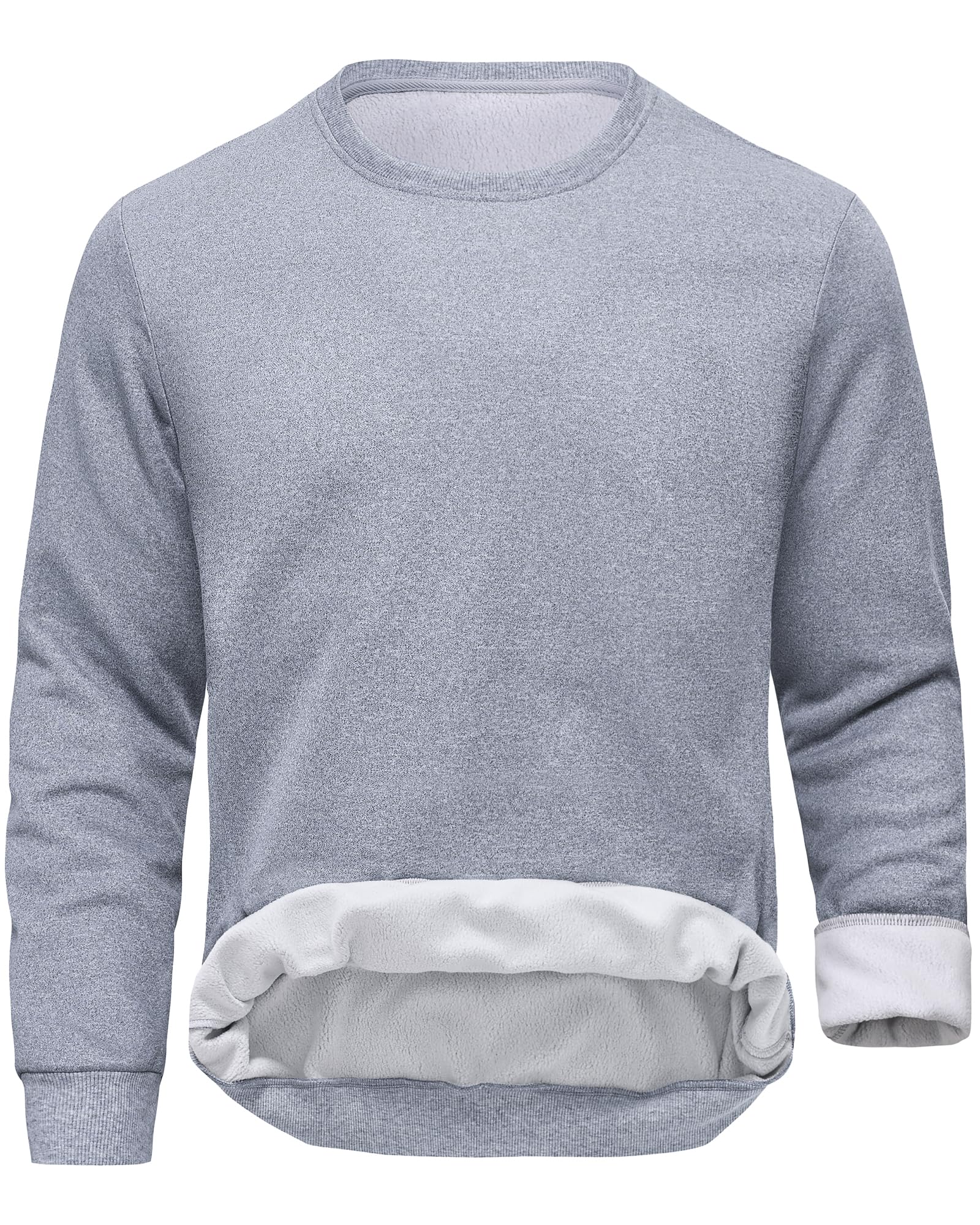 Tyhengta Herren Sweatshirt Fleece Winterpullover Sweatshirts Rundhals Pullover Gefüttert Thermopullover Jumpers Sweater