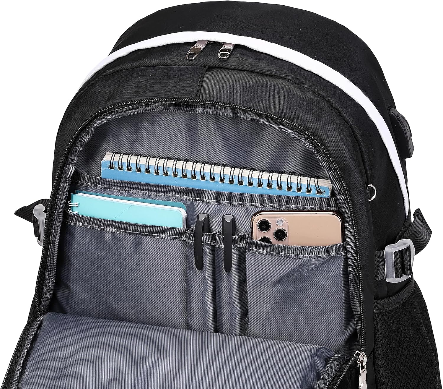 Women Casual Backpack Set Girl School Bookbag Set Cute Laptop Ruaksack Black - Image 6