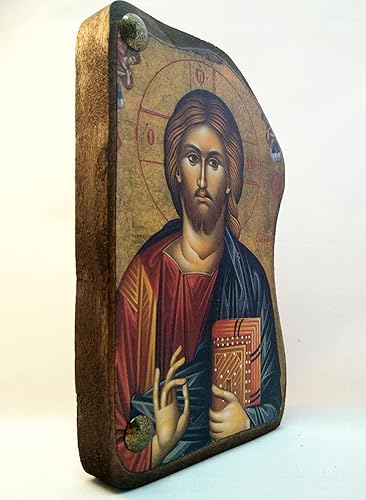 Miniatura 2 de Monte Athos ortodoxo griego de madera hecho a mano icono de Jesucristo  Mp4_1