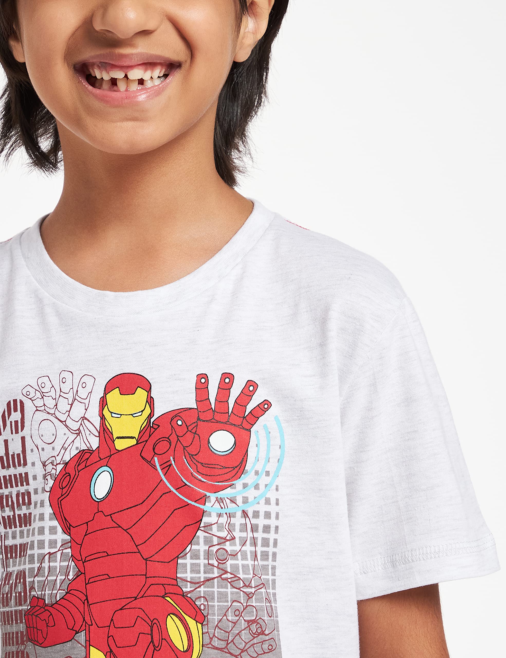 Marvel By Kidsville Official Avengers Merchandise Boys Half Sleeves Round Neck Graphic Printed Regular Fit Pure Cotton T-shirt Pack of 3 3