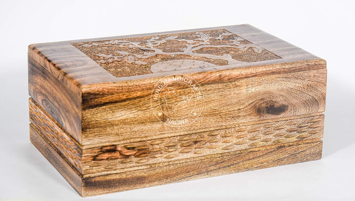 Wooden Box Funeral Cremation Urns for Human Ashes Adult Large, Rosewood Cremation Urns for Ashes, Burial Urns for Columbarium (Tree-1, 250 Cubic Inches)