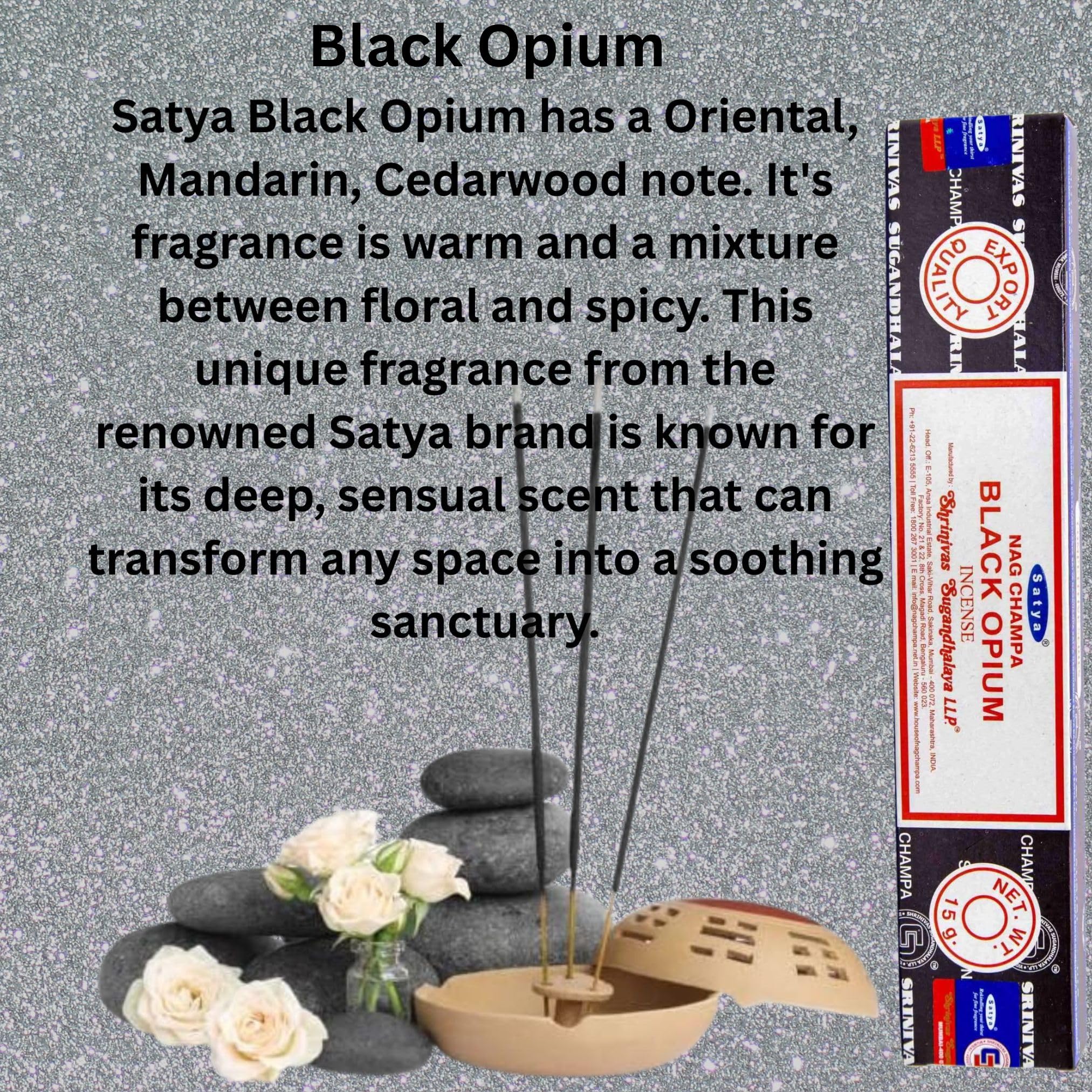 Satya Nag Champa Incense Sticks Pack of 3 X 15G with Free Holder Agarbatti for Home Outdoor, Aromatherapy, Spa, Yoga - Image 2