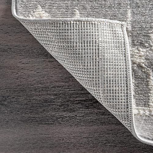 Miniatura 7 de nuLOOM Jaelynn - Alfombra tribal de celosía, 4 x 6 pies, color gris, rectangular