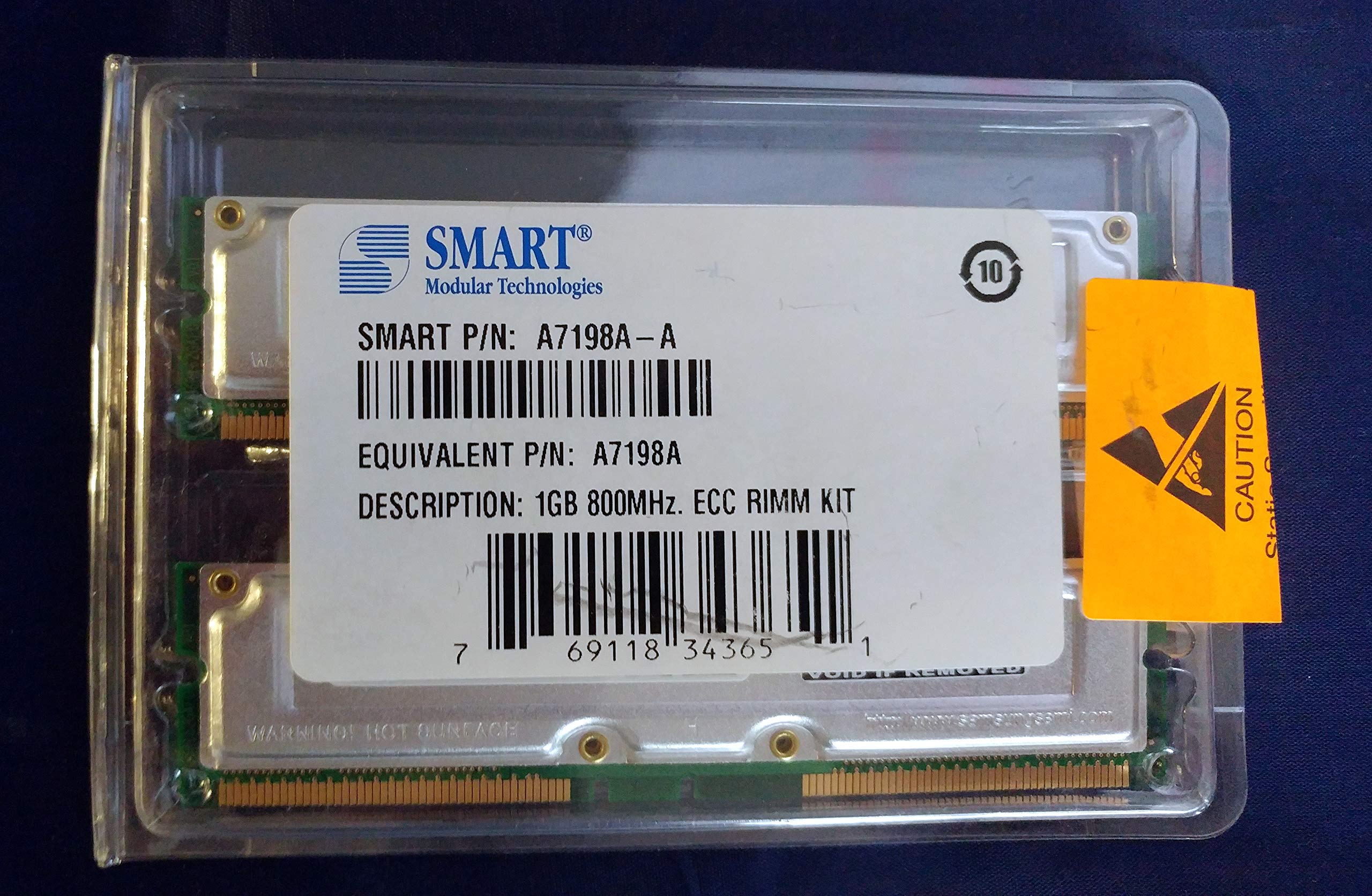 1GB 800MHZ Ecc Rimm Kit A7198A (Hewlett Packard)