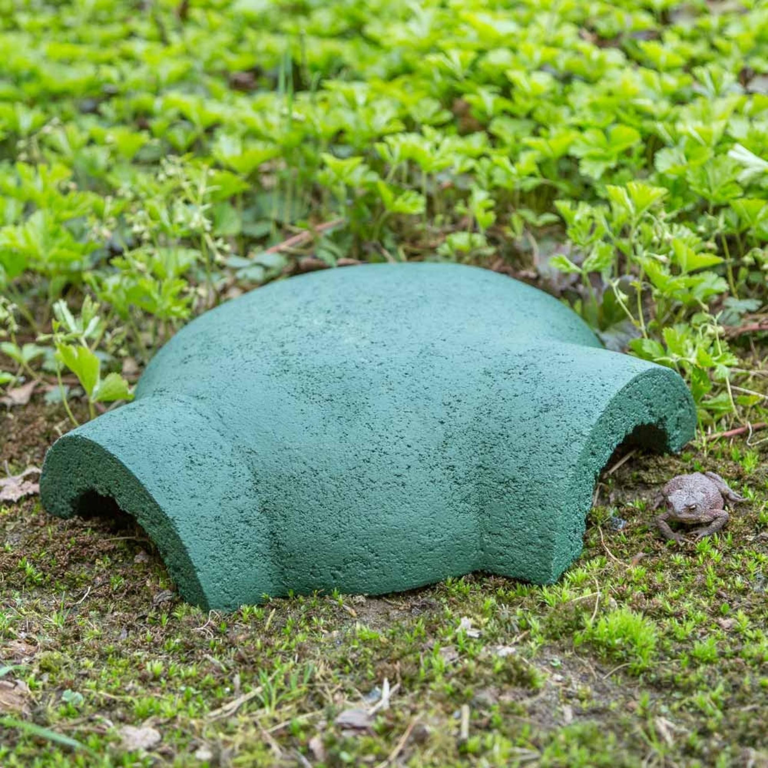 CJ Wildlife Toad & Frog House – Reptile Hide – Woodstone Green Wood and Concrete – Garden Habitat Shelter for Frogs and Toads