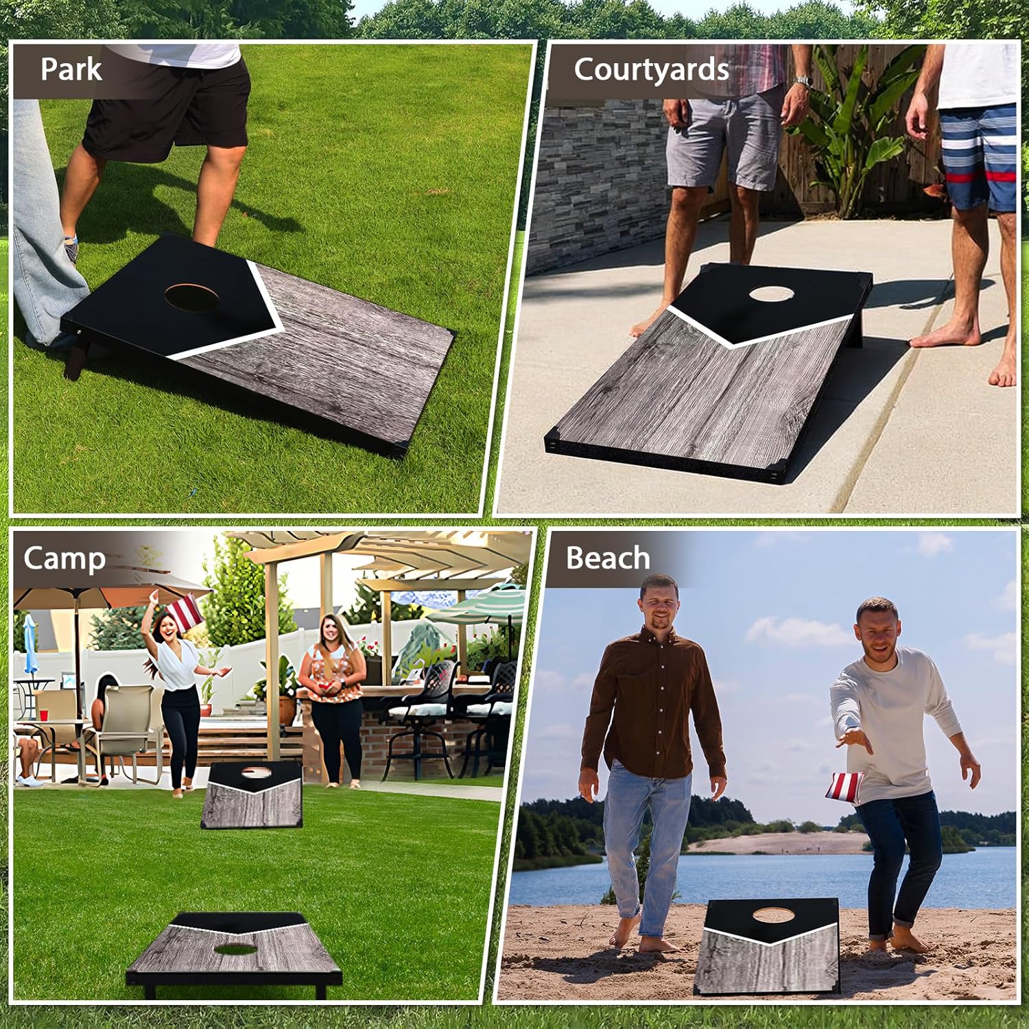 2’x3’ Cornhole Boards Set, Cornhole Outdoor Game Set - Corn Hole Toss Boards Set with 8 Cornhole Bags and 2 Cornhole Boards, Cornhole Sets for Adults Lawn Outside Backyard Games